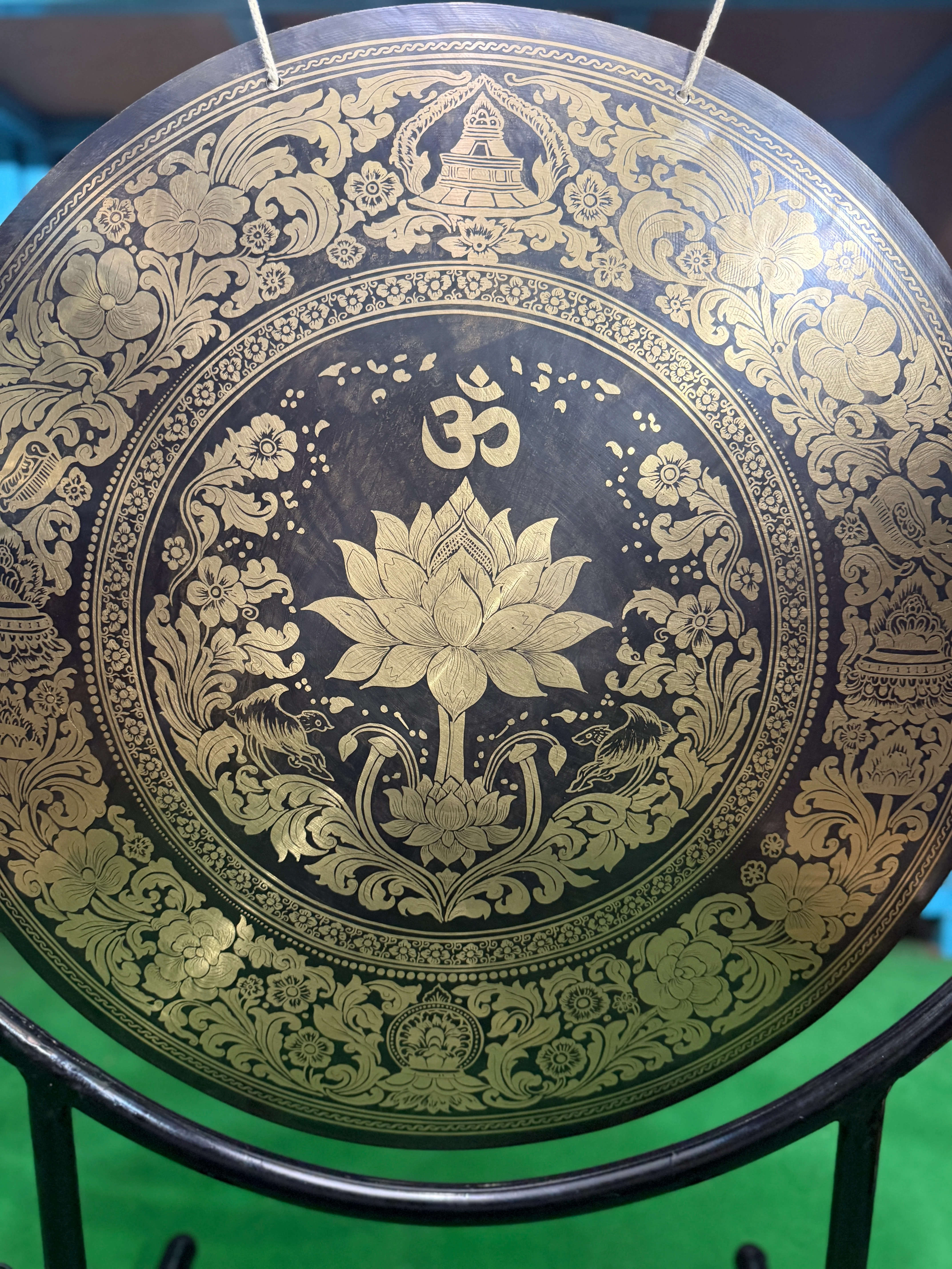 27 Inch Bronze Gong Handmade In Nepal One of One 0001 - Image 3