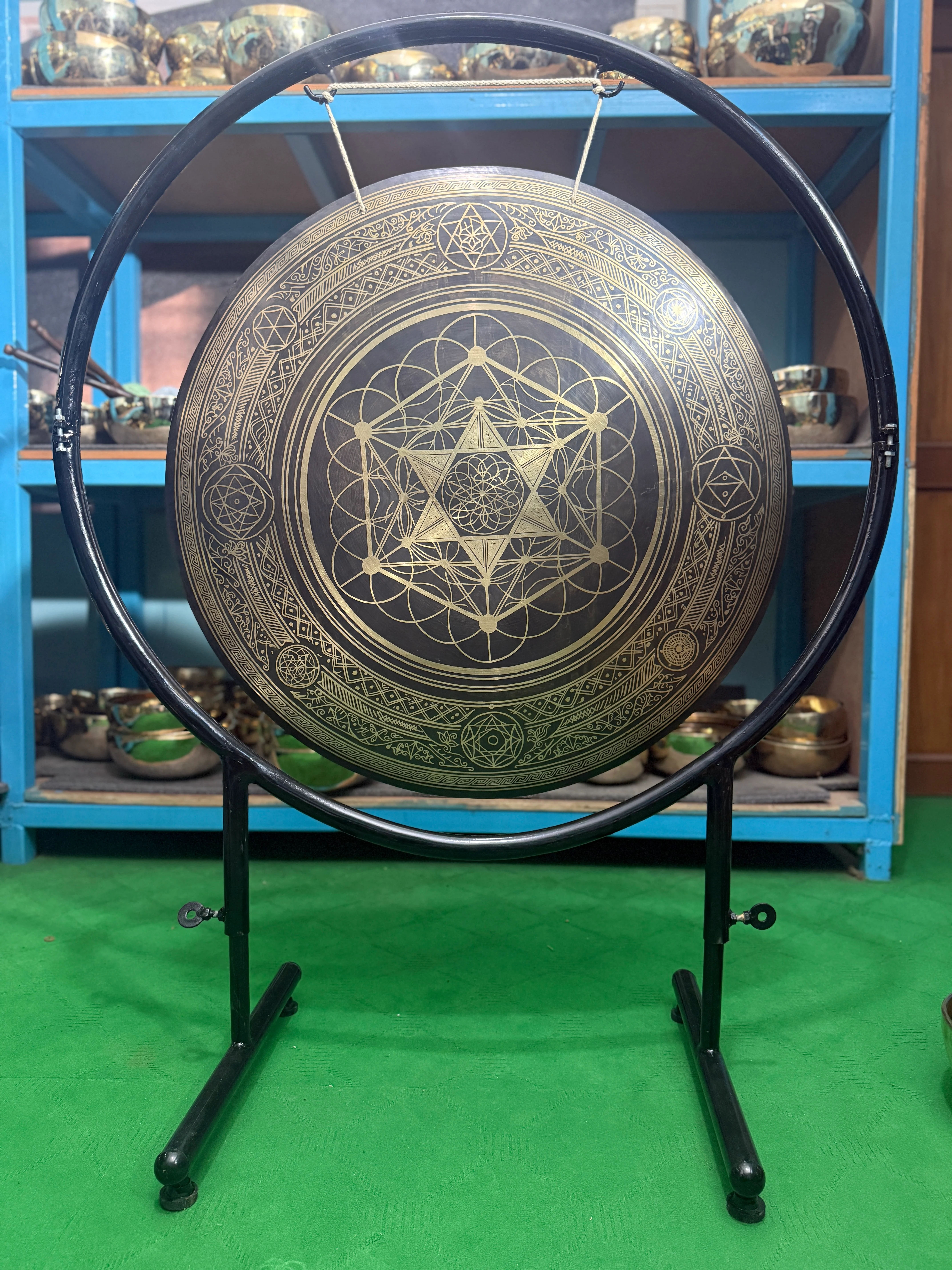 27 Inch Bronze Gong Handmade In Nepal One of One 0004 - Image 10