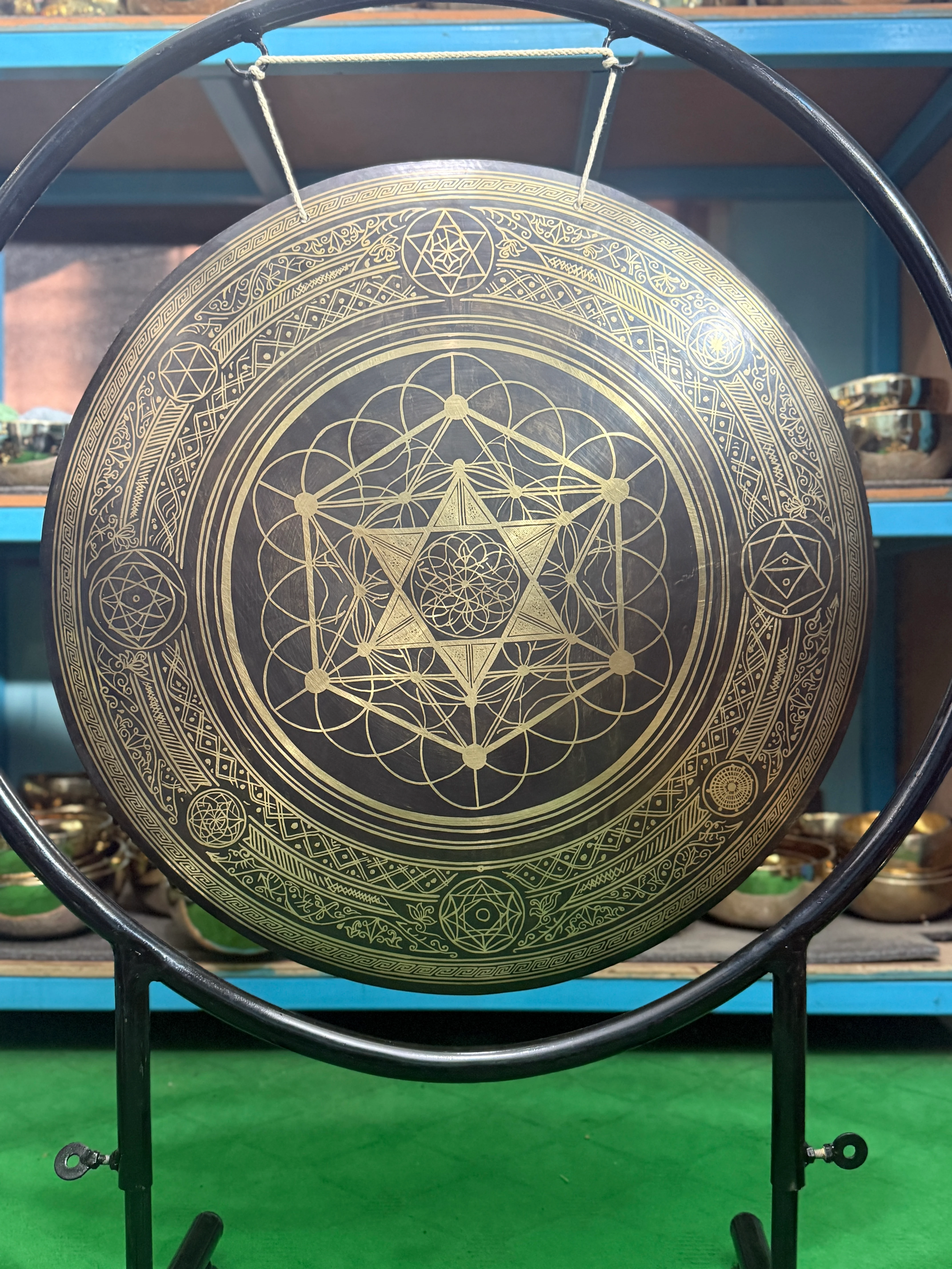 27 Inch Bronze Gong Handmade In Nepal One of One 0004 - Image 11