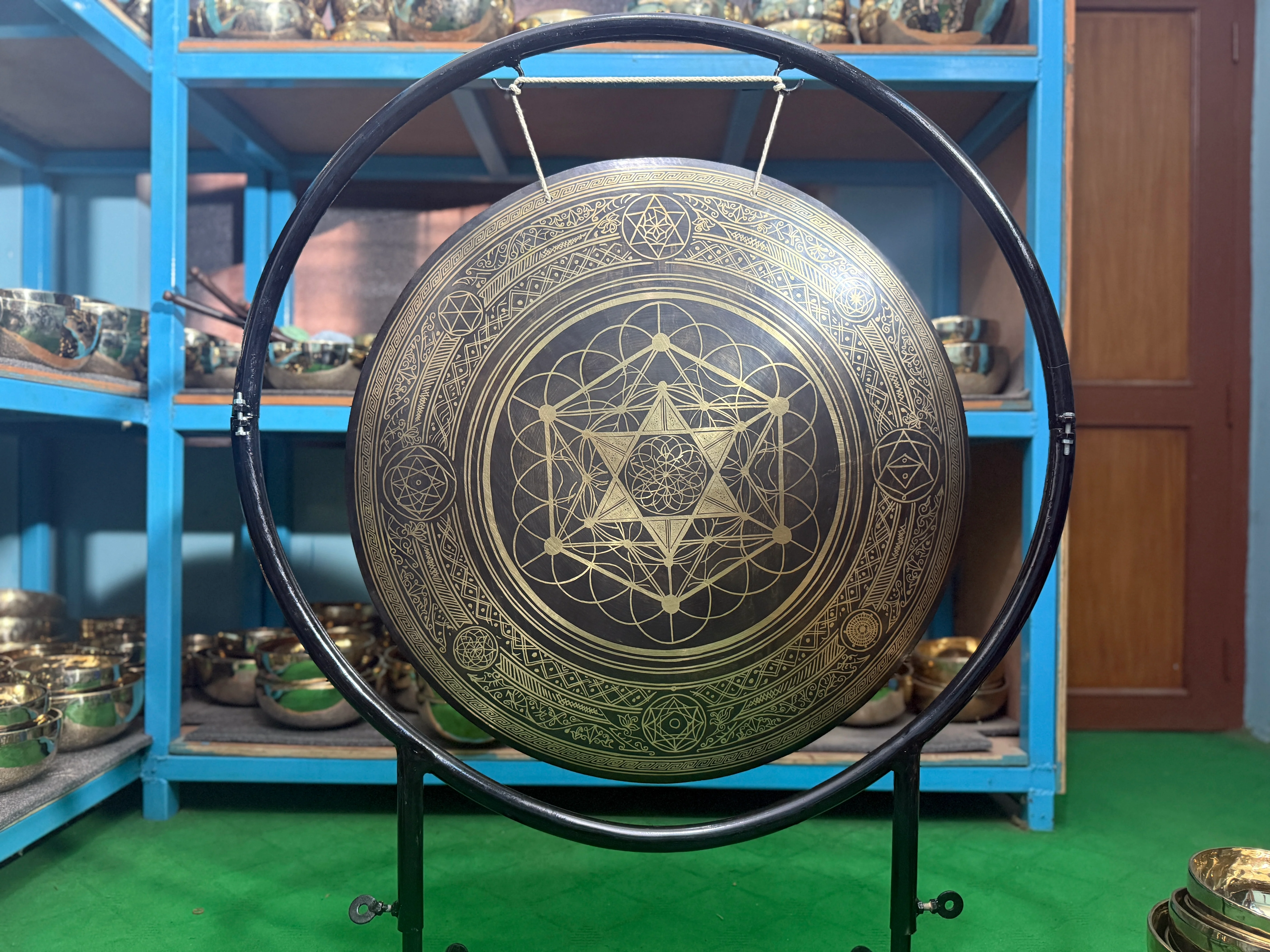27 Inch Bronze Gong Handmade In Nepal One of One 0004 - Image 12