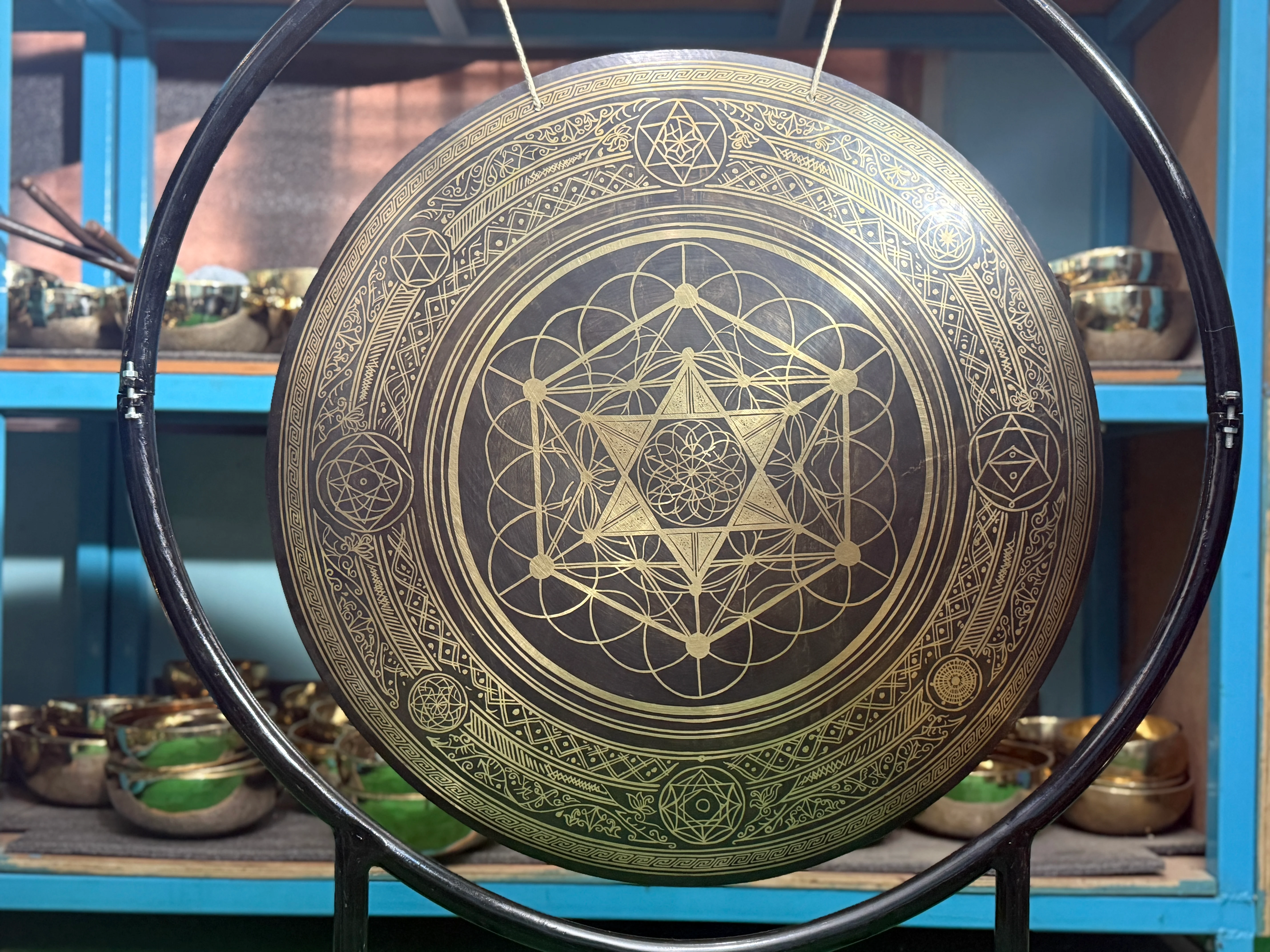 27 Inch Bronze Gong Handmade In Nepal One of One 0004 - Image 14