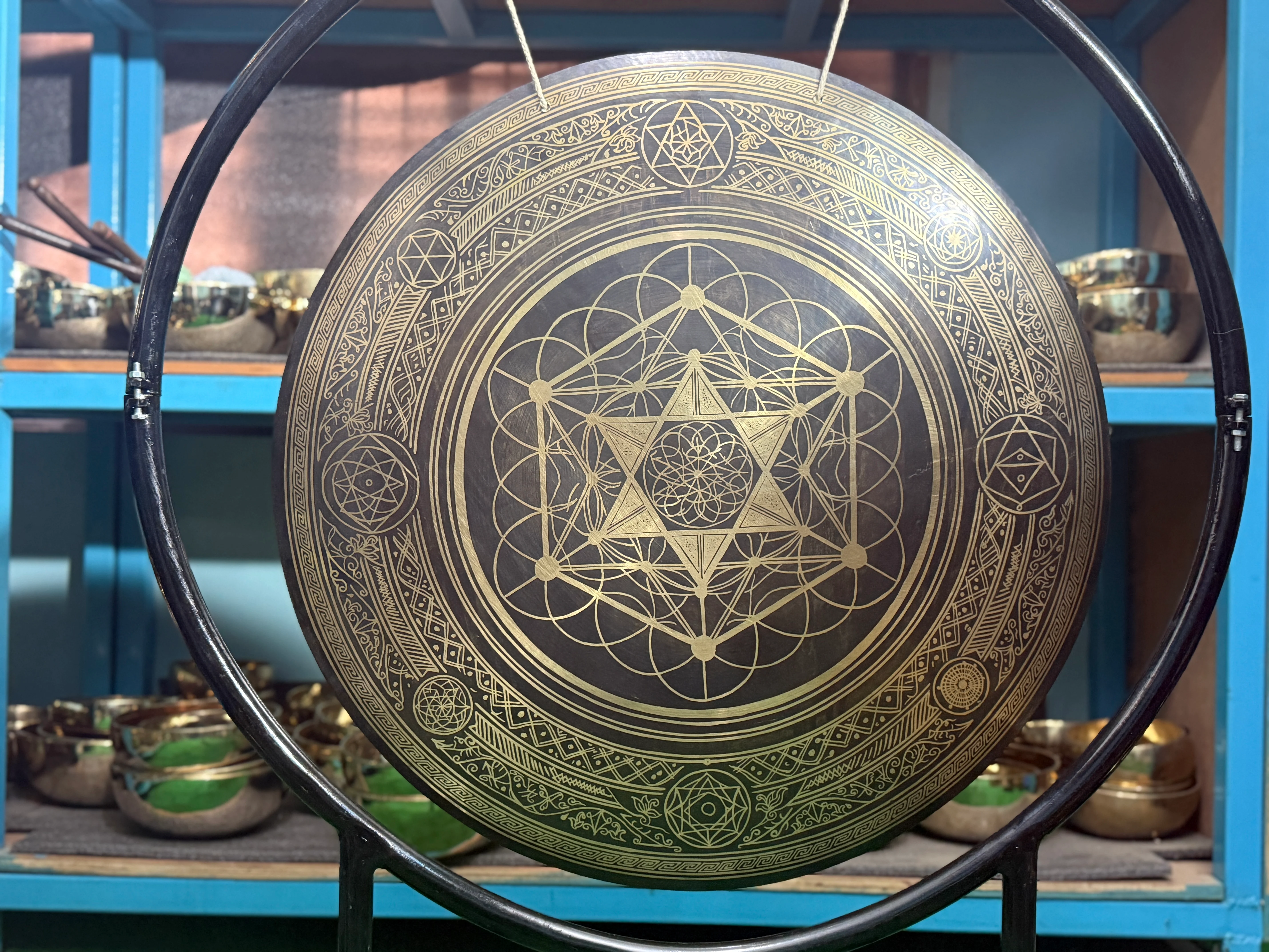 27 Inch Bronze Gong Handmade In Nepal One of One 0004 - Image 15