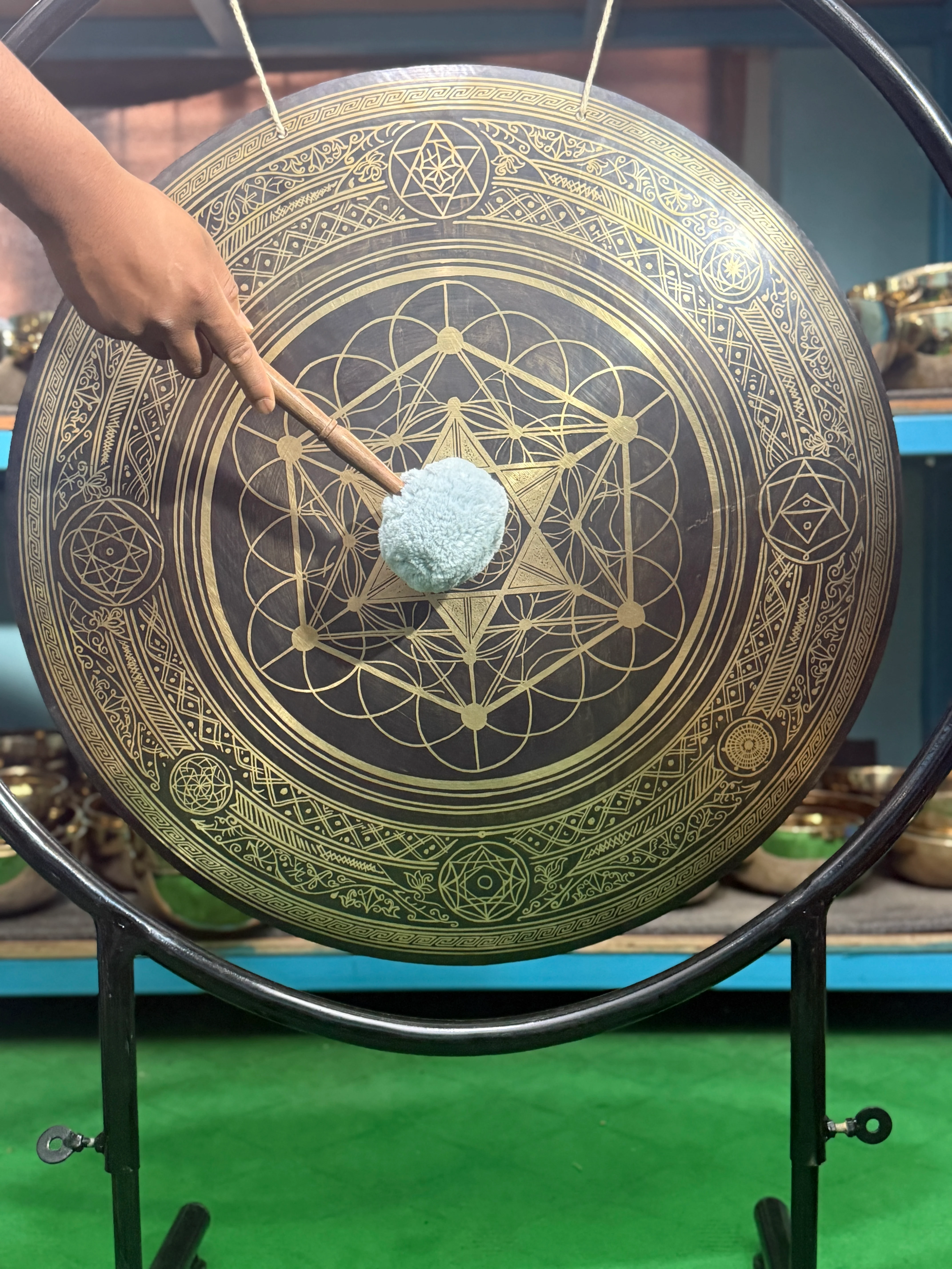 27 Inch Bronze Gong Handmade In Nepal One of One 0004 - Image 2