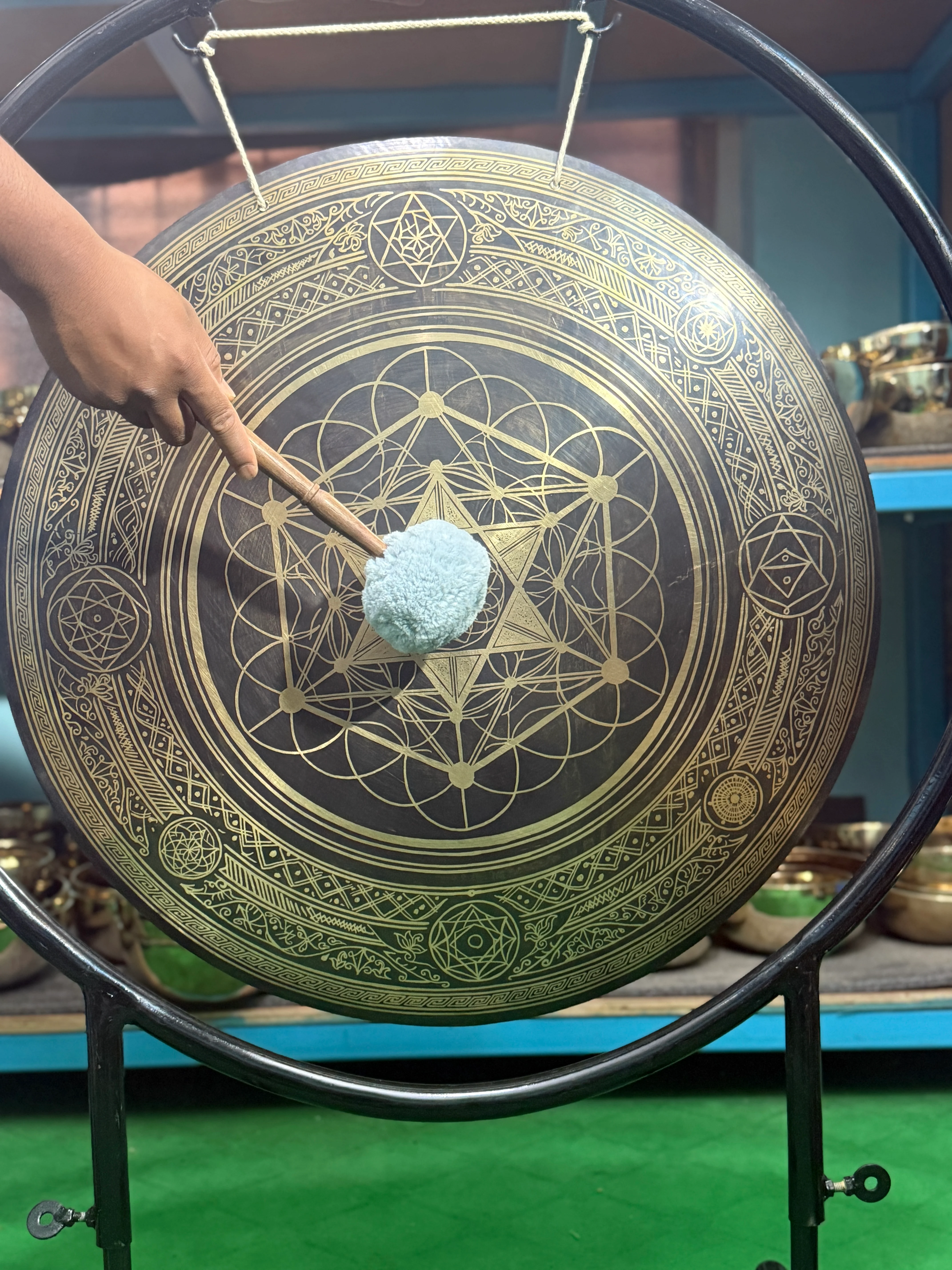 27 Inch Bronze Gong Handmade In Nepal One of One 0004 - Image 3