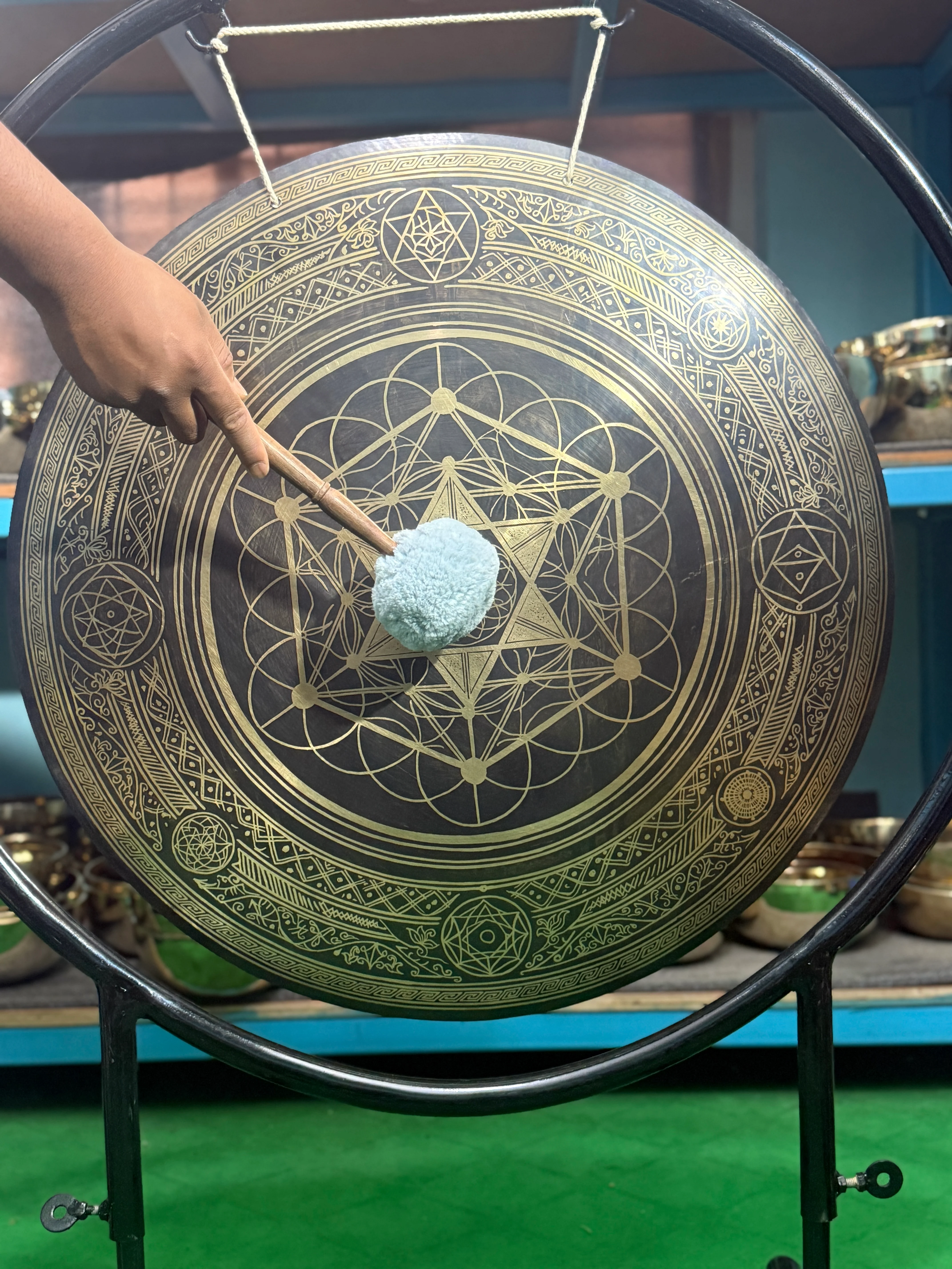 27 Inch Bronze Gong Handmade In Nepal One of One 0004 - Image 4