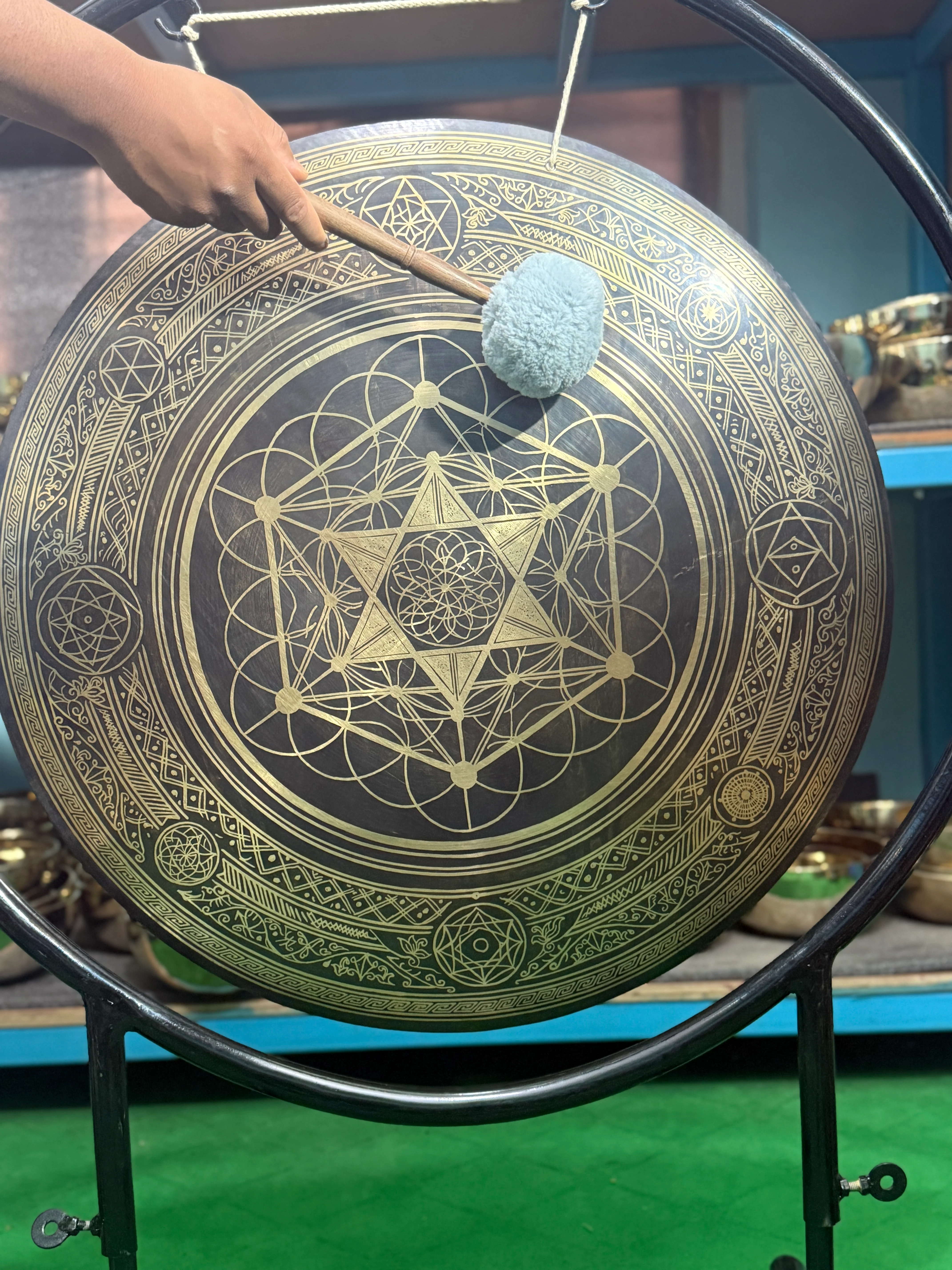 27 Inch Bronze Gong Handmade In Nepal One of One 0004 - Image 5