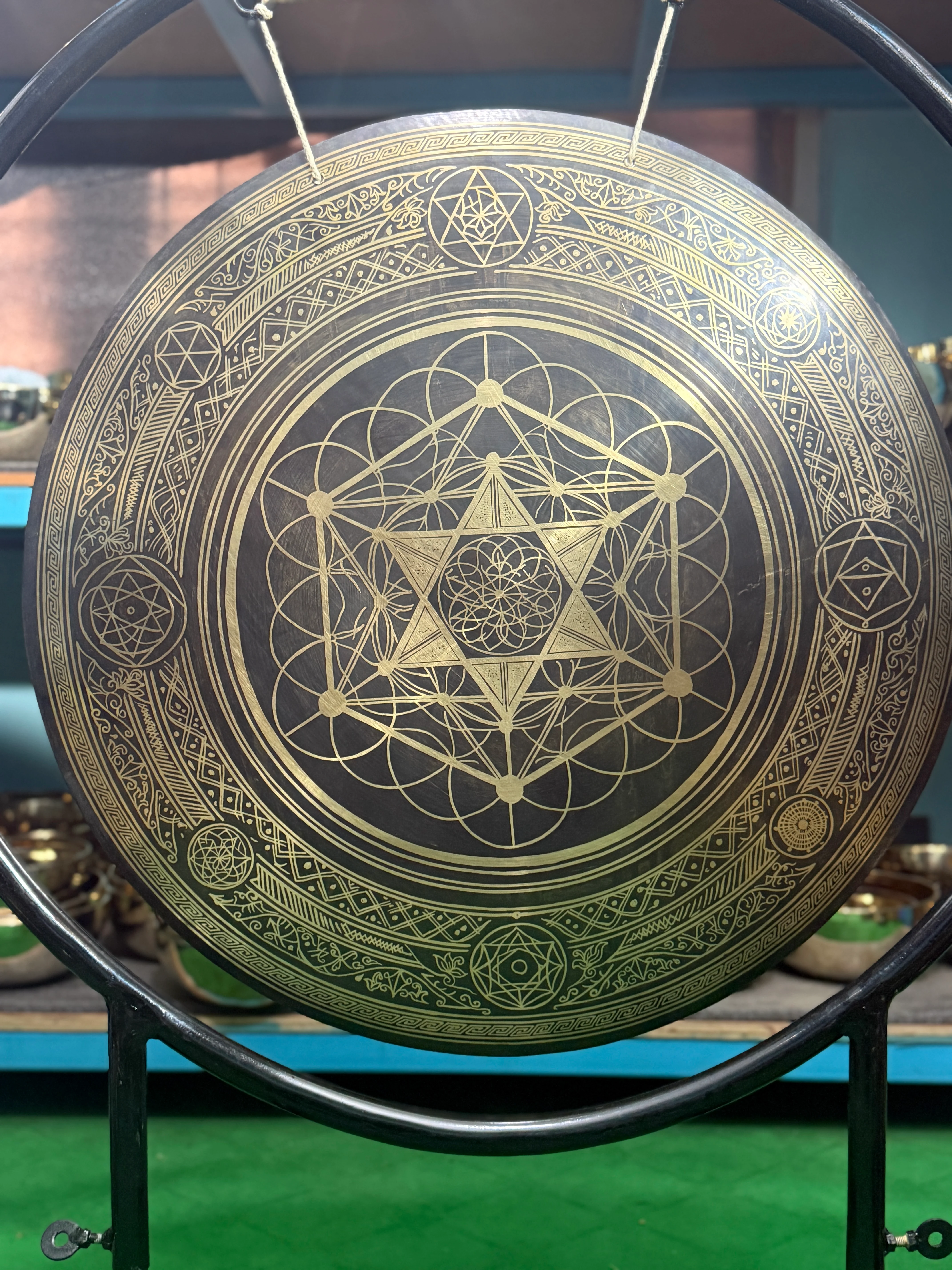 27 Inch Bronze Gong Handmade In Nepal One of One 0004 - Image 6