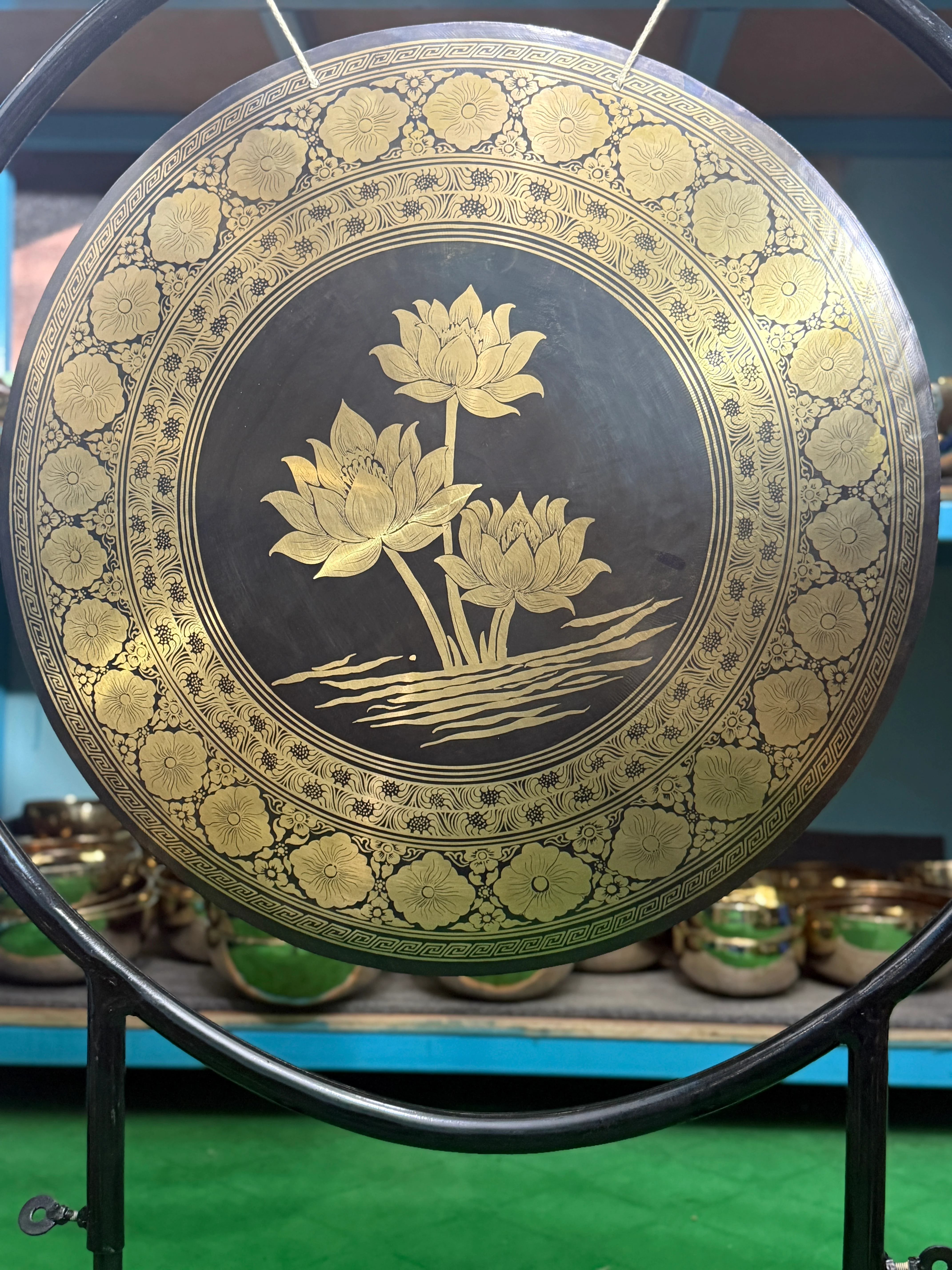 27 Inch Bronze Gong Handmade In Nepal One of One 0006 - Image 11