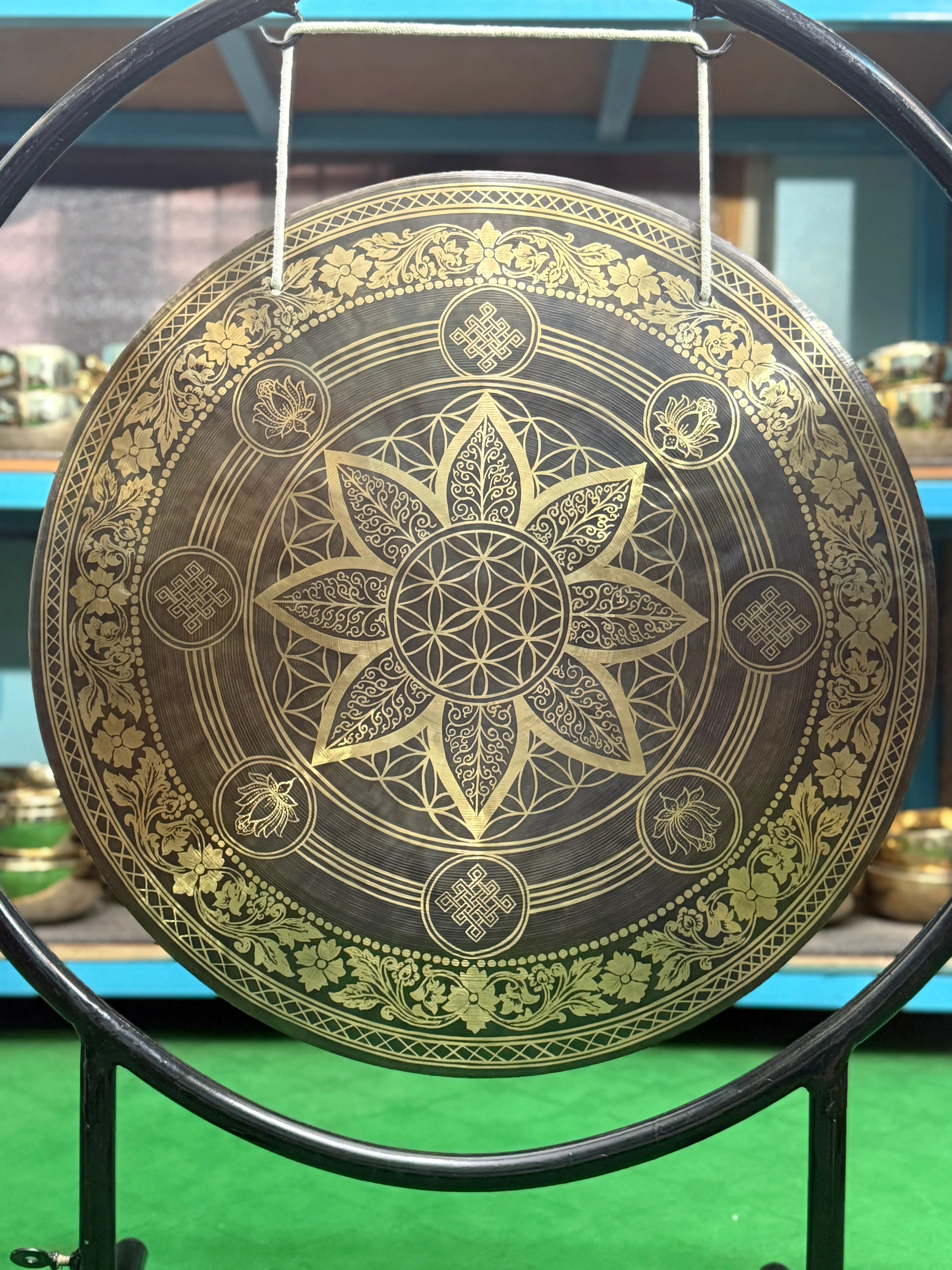 27 Inch Bronze Gong Handmade In Nepal One of One 0008 - Image 7