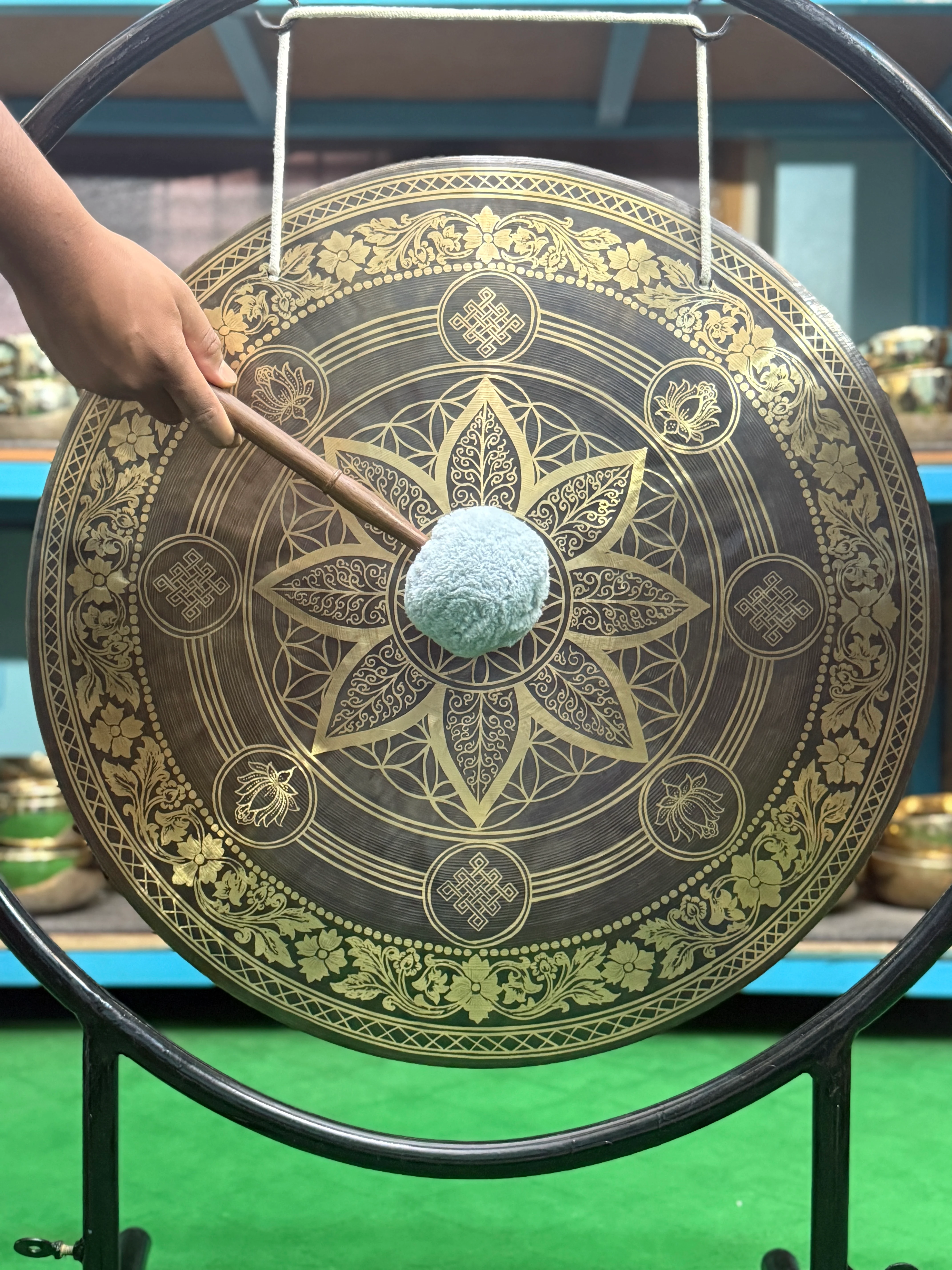 27 Inch Bronze Gong Handmade In Nepal One of One 0008 - Image 8