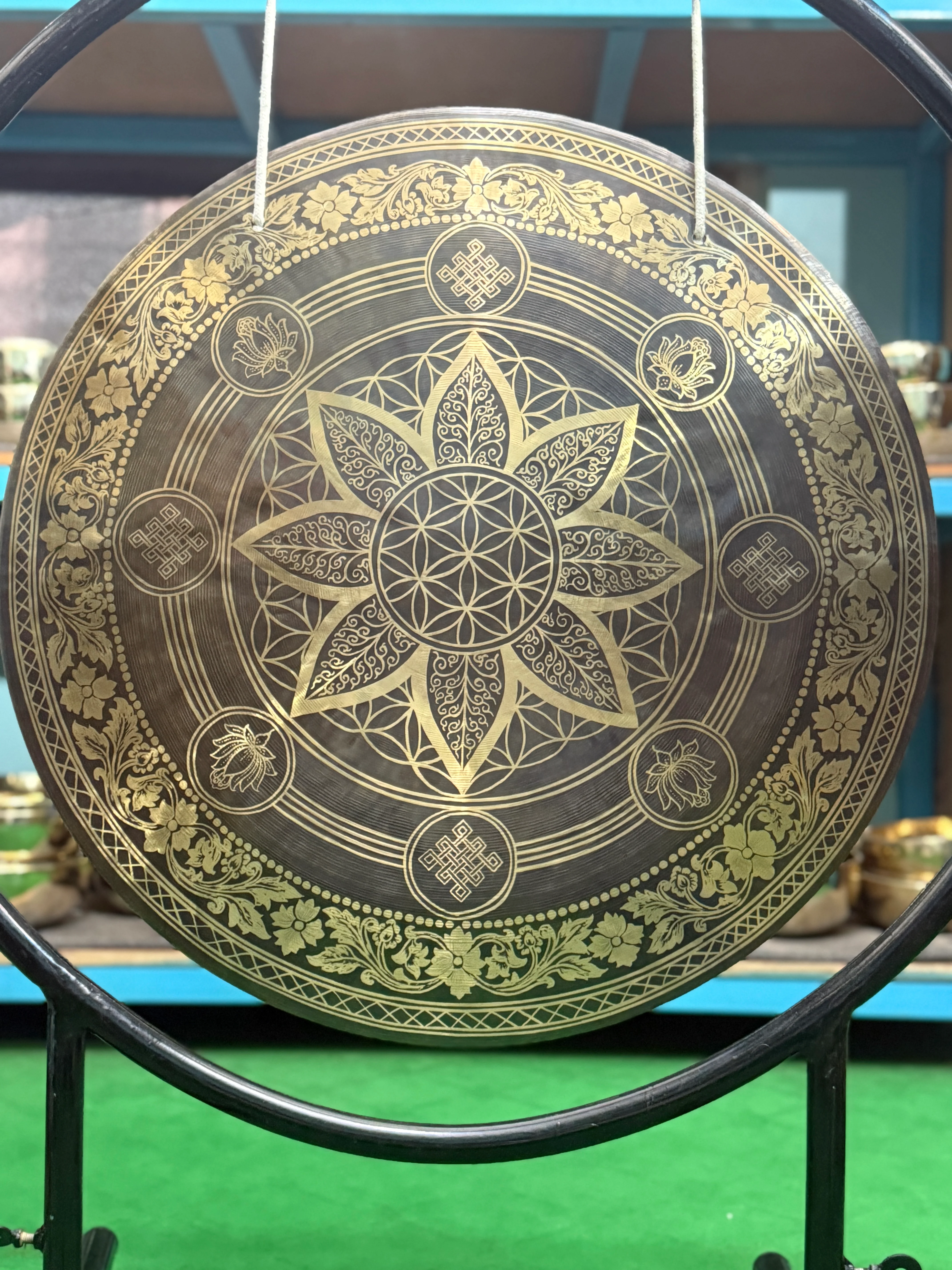 27 Inch Bronze Gong Handmade In Nepal One of One 0008 - Image 9