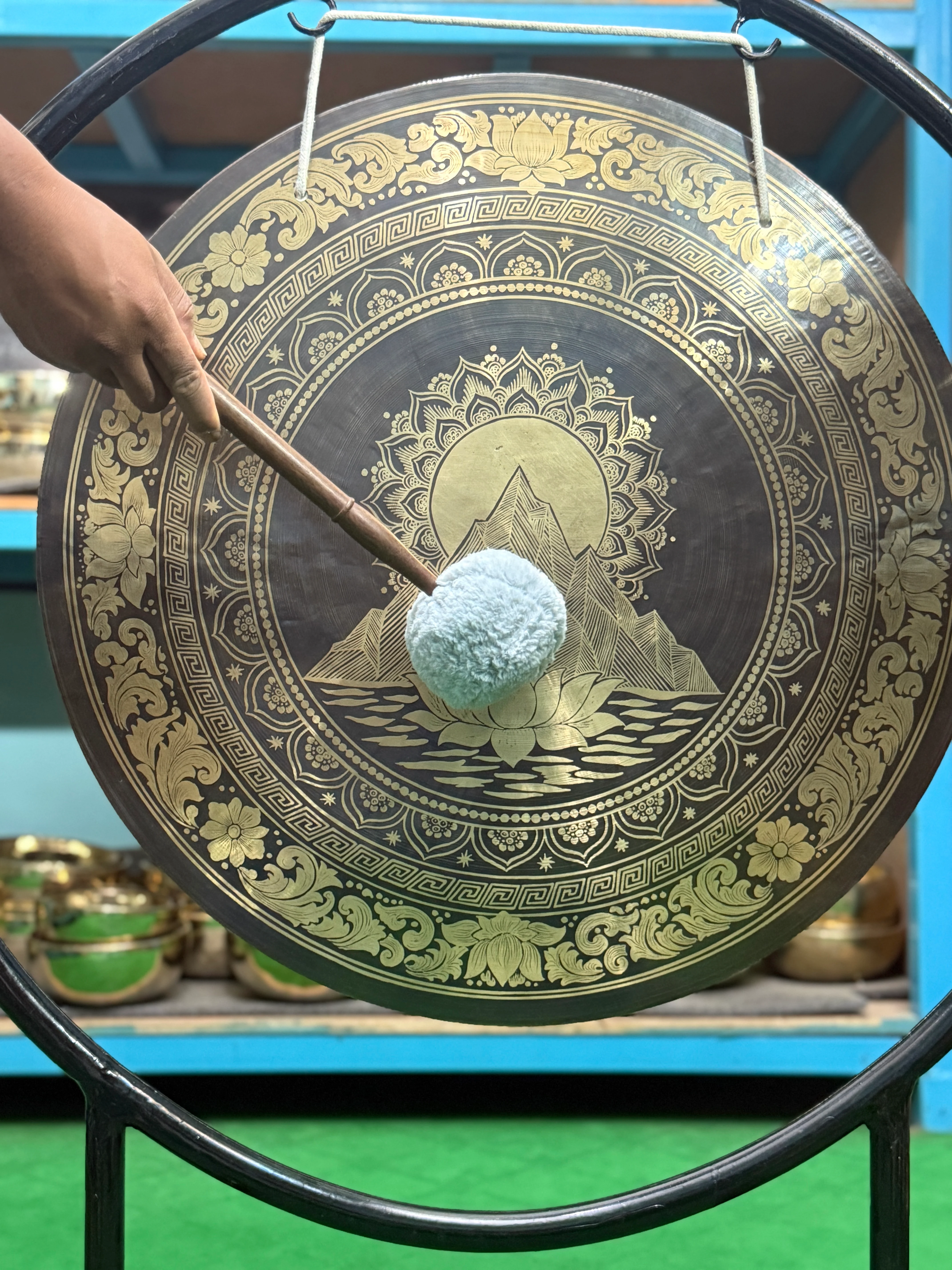 27 Inch Bronze Gong Handmade In Nepal One of One 0010 - Image 9