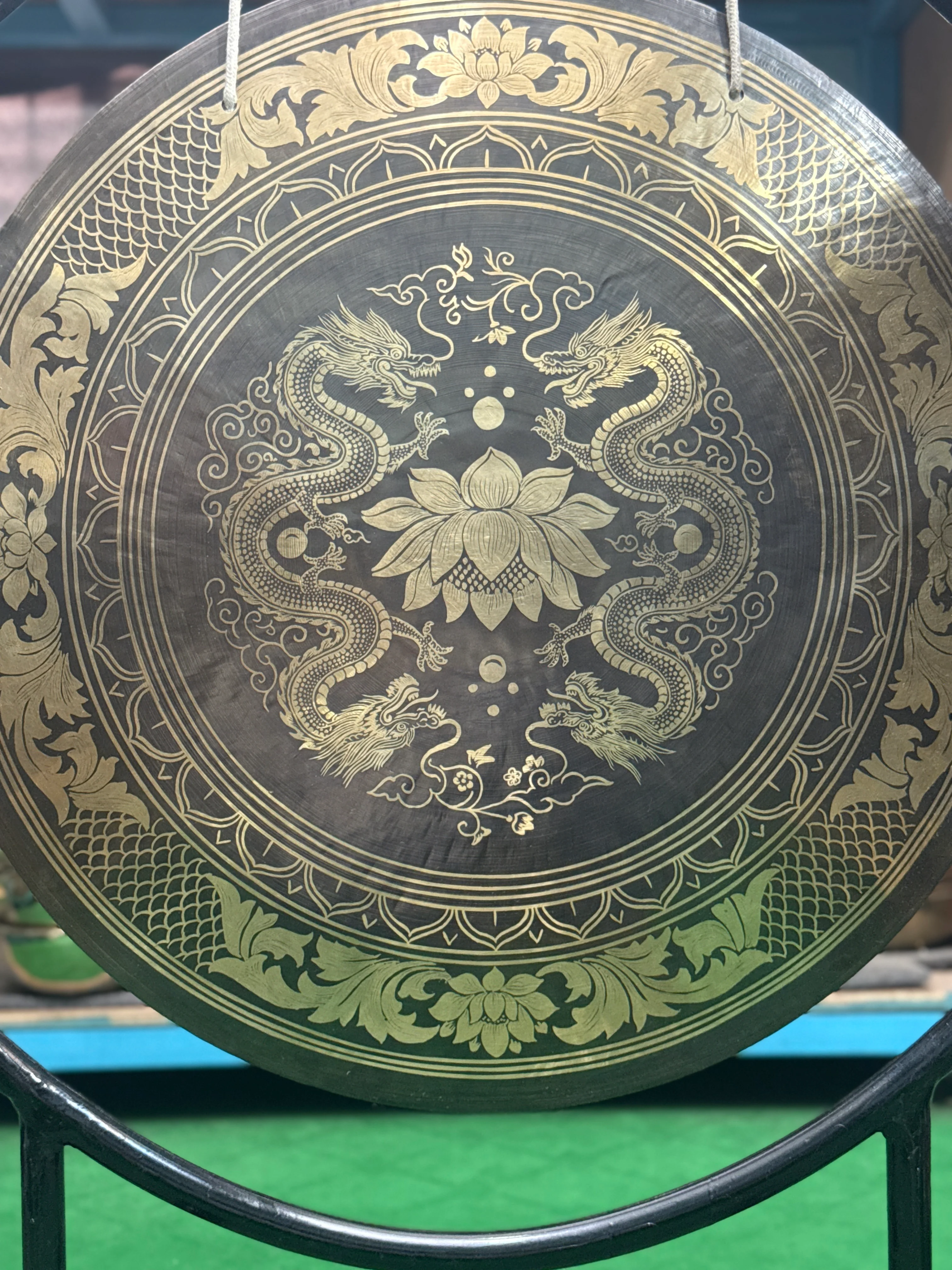 27 Inch Bronze Gong Handmade In Nepal One of One 0013 - Image 11
