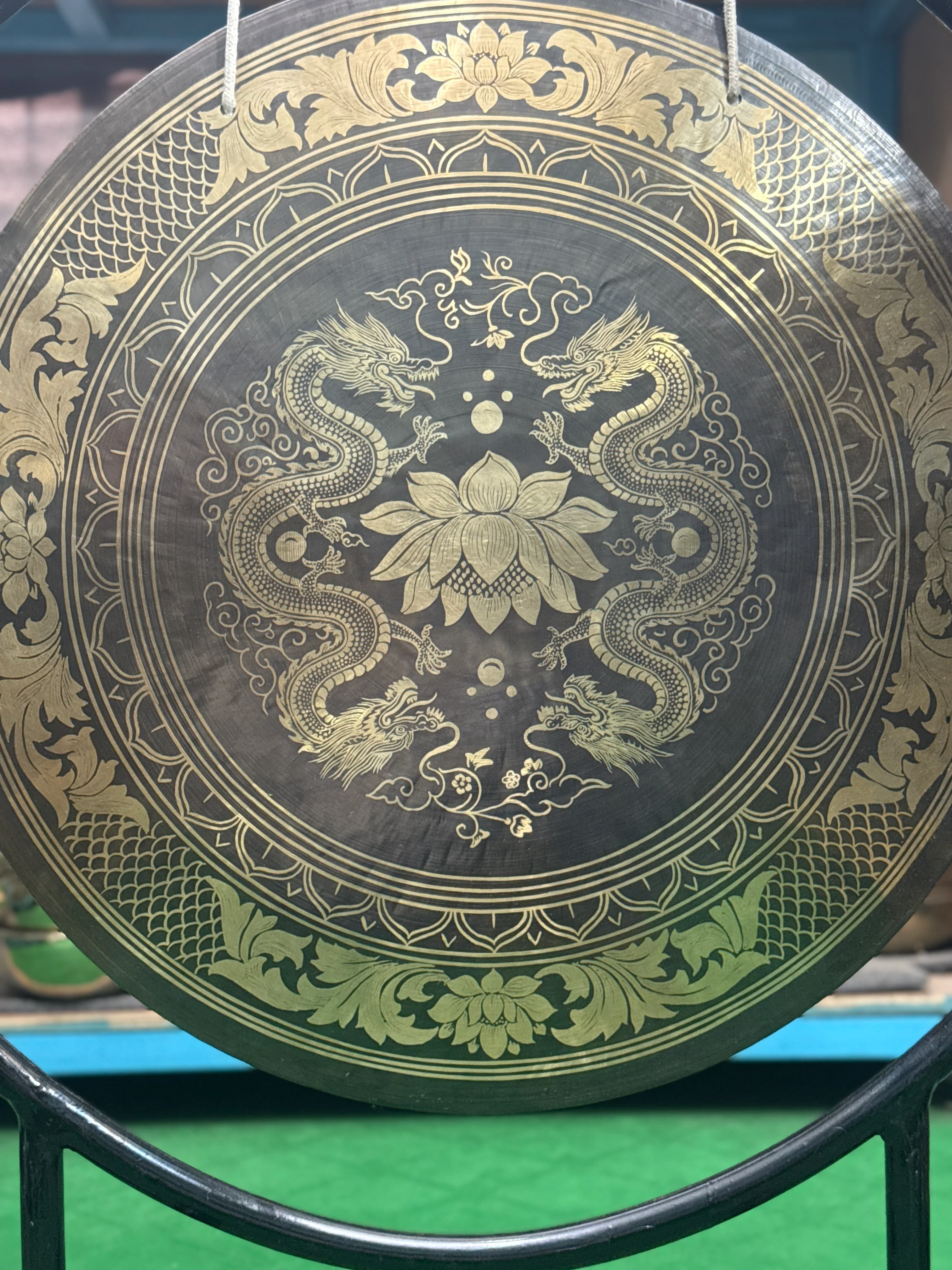 27 Inch Bronze Gong Handmade In Nepal One of One 0013 - Image 12