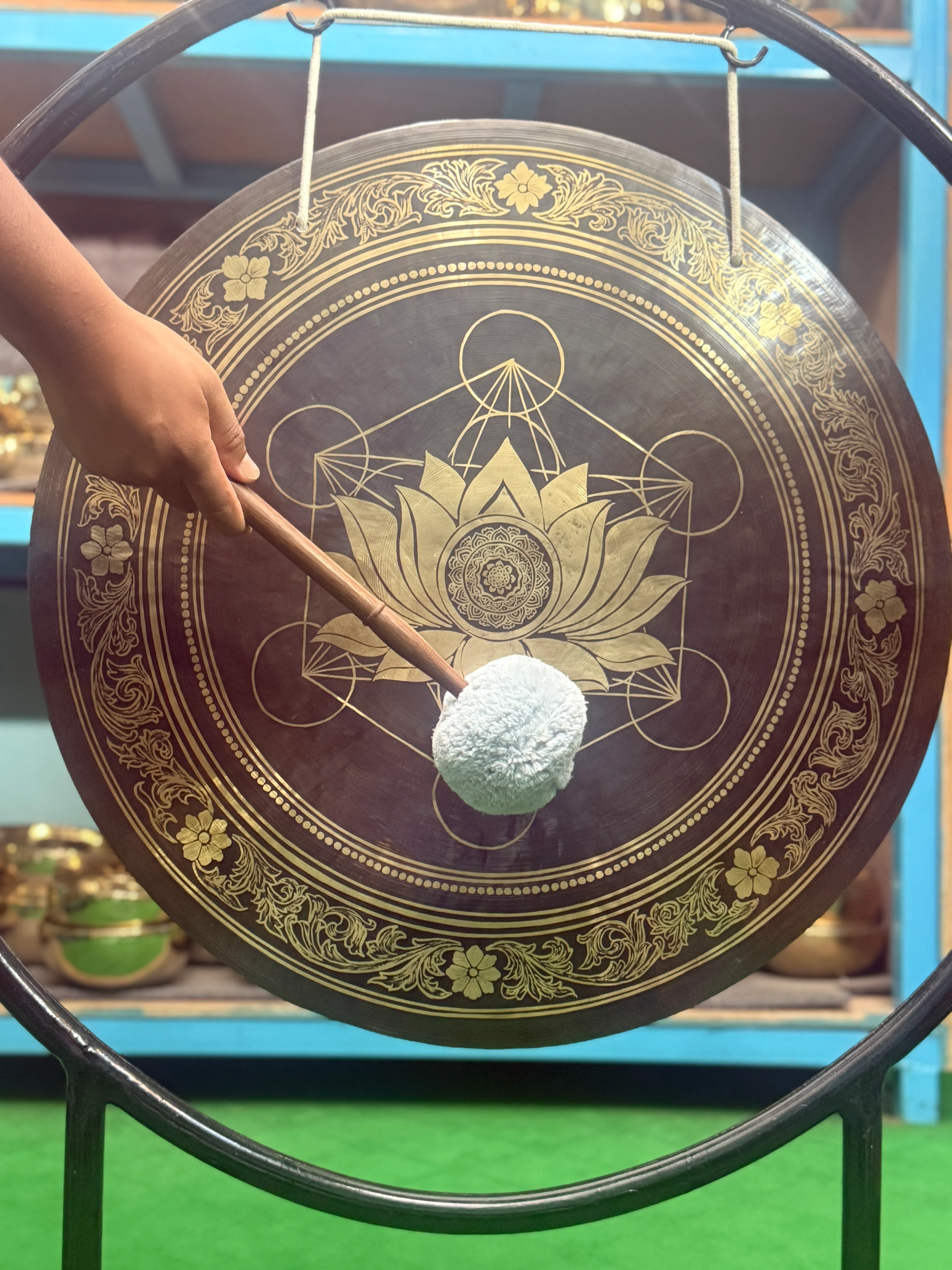 27 Inch Bronze Gong Handmade In Nepal One of One 0016 - Image 4