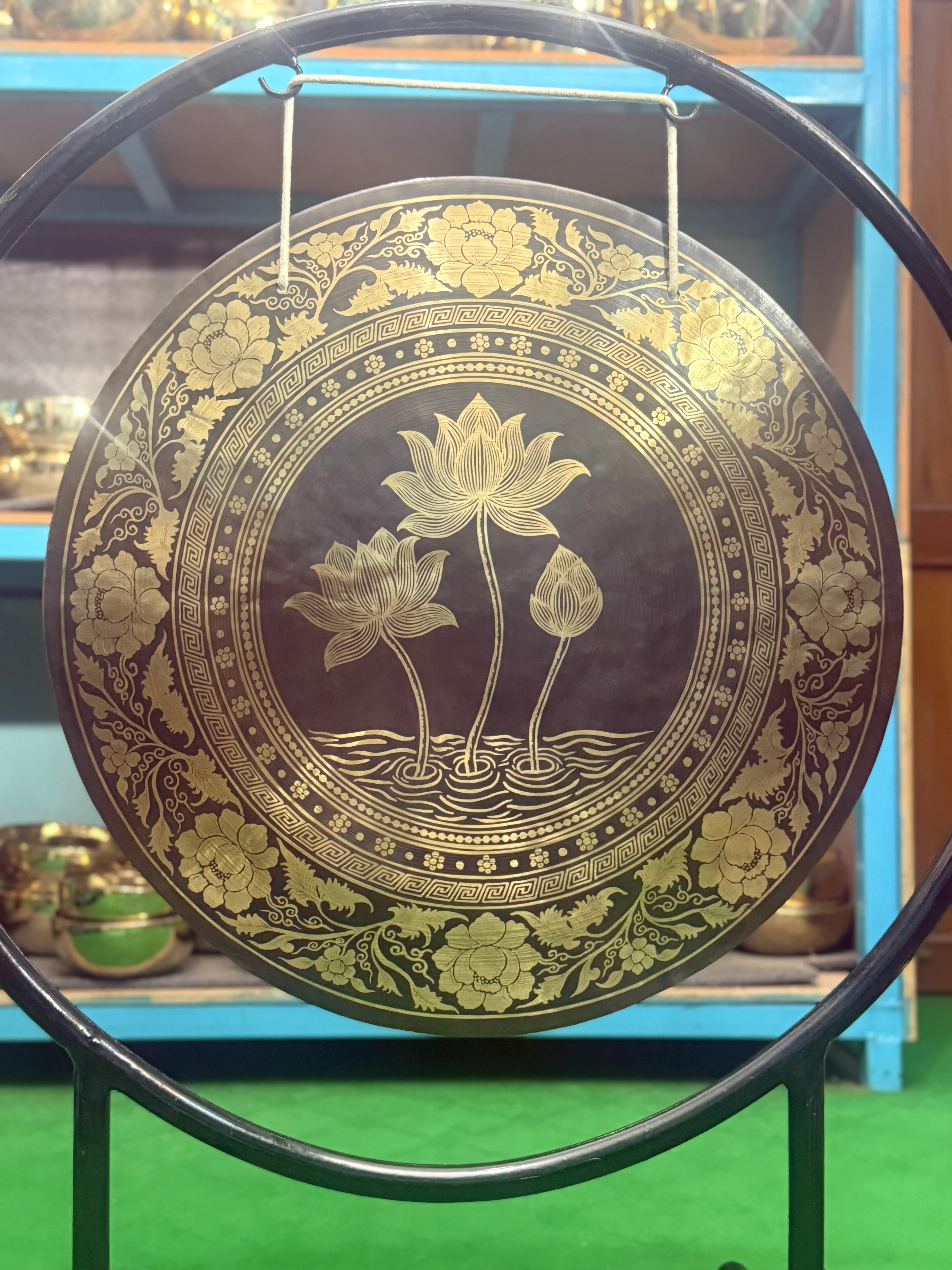 27 Inch Bronze Gong Handmade In Nepal One of One 0017 - Image 11