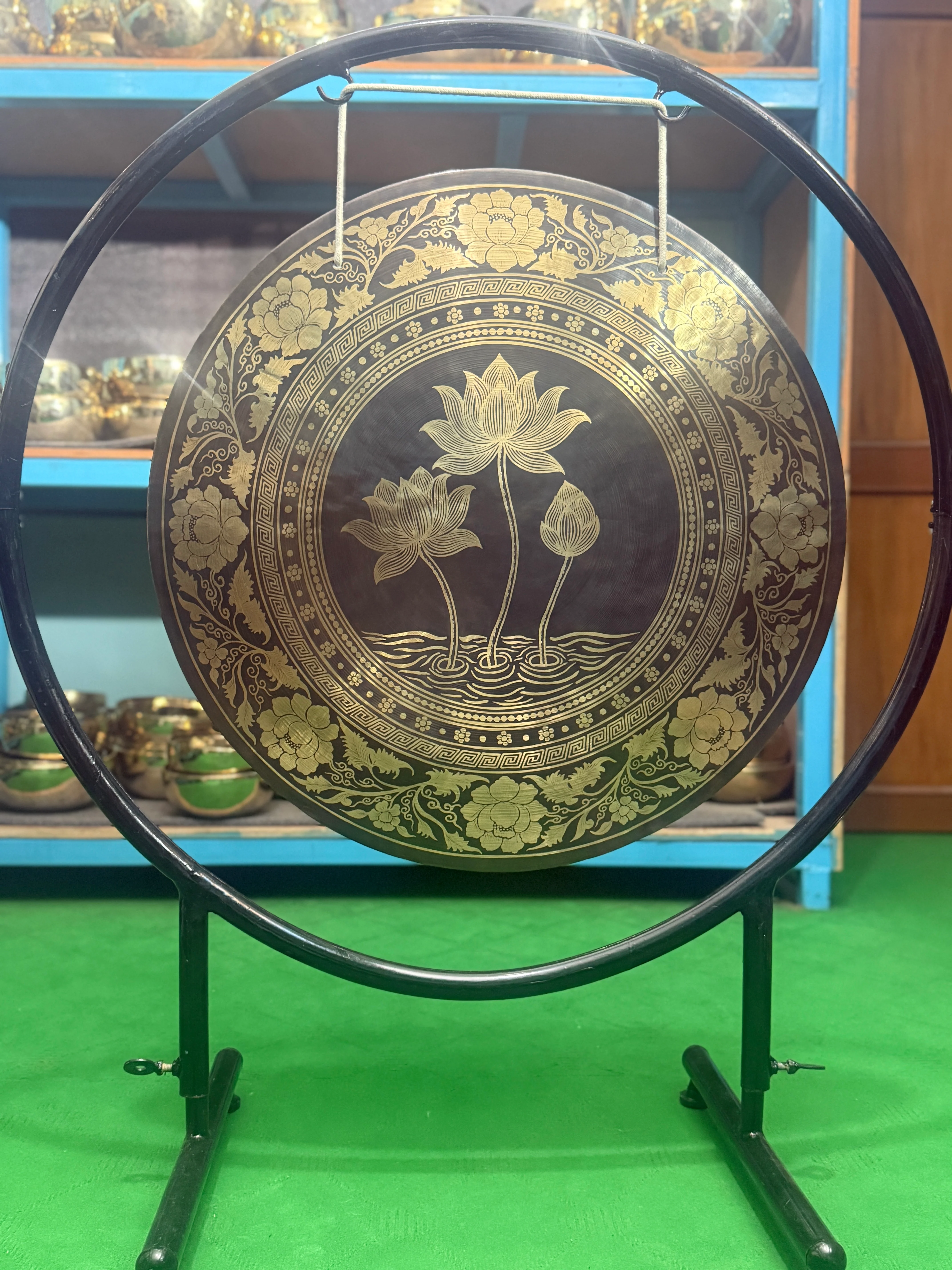 27 Inch Bronze Gong Handmade In Nepal One of One 0017 - Image 15
