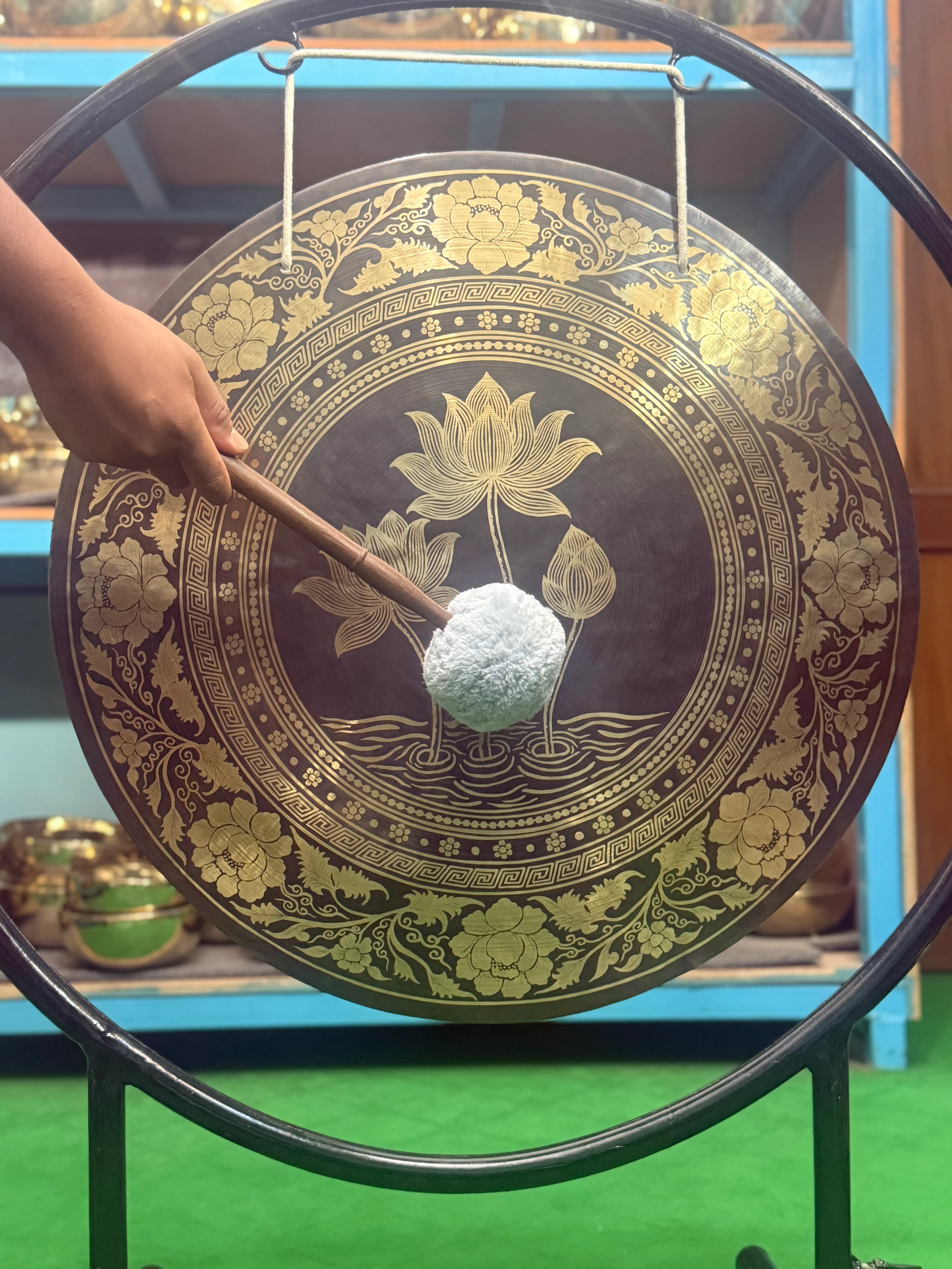 27 Inch Bronze Gong Handmade In Nepal One of One 0017 - Image 4