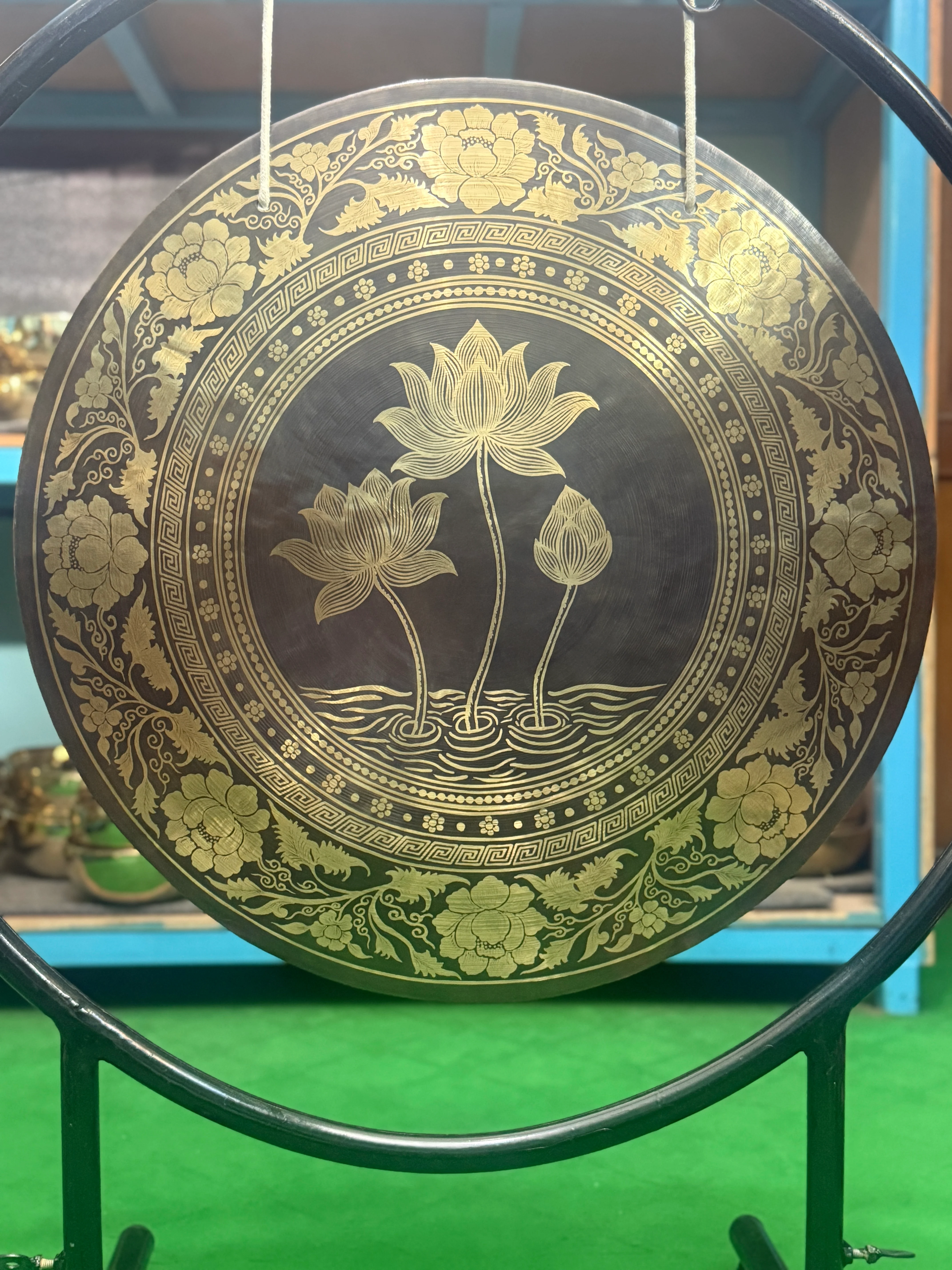 27 Inch Bronze Gong Handmade In Nepal One of One 0017 - Image 5