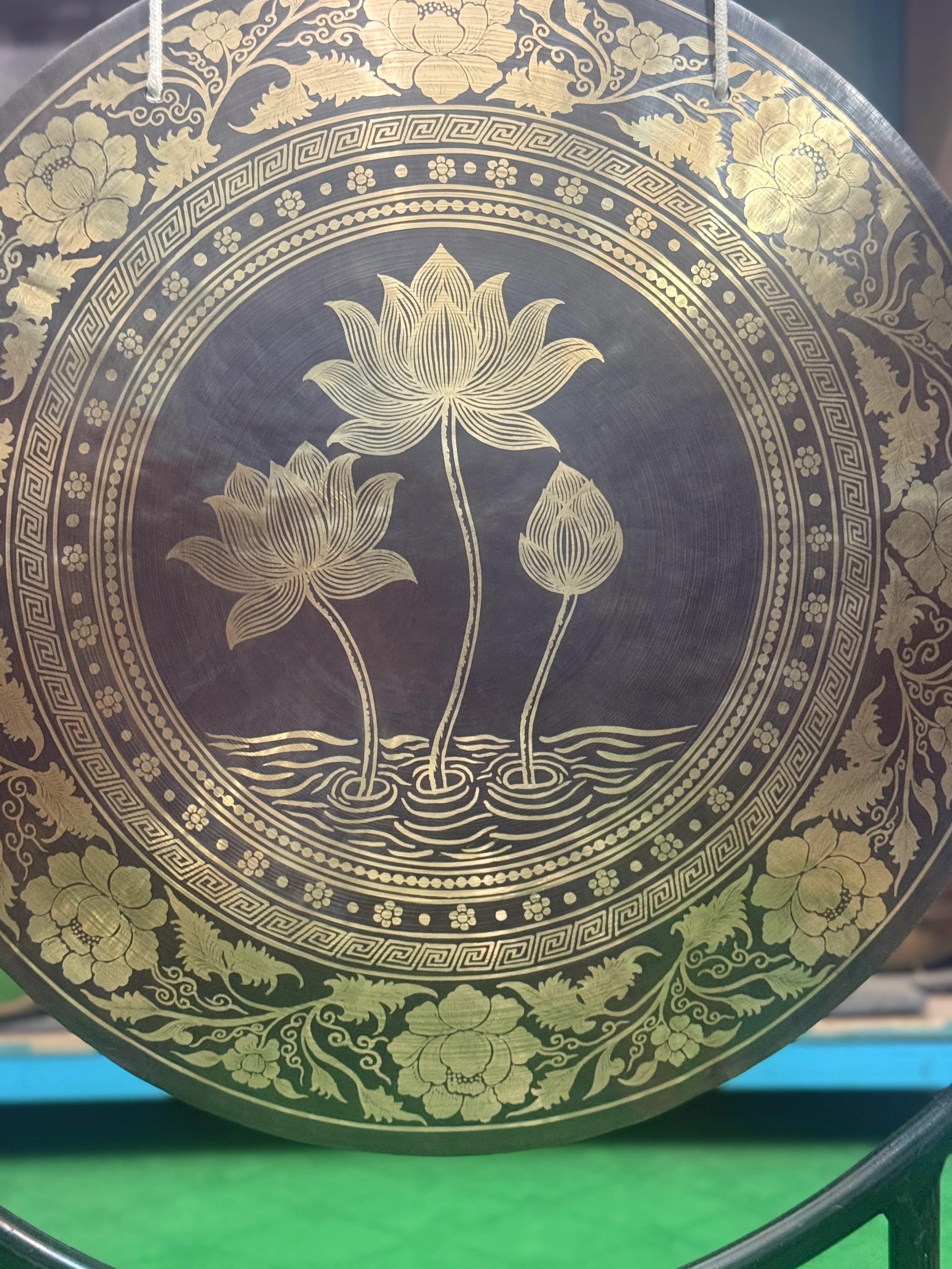 27 Inch Bronze Gong Handmade In Nepal One of One 0017 - Image 7