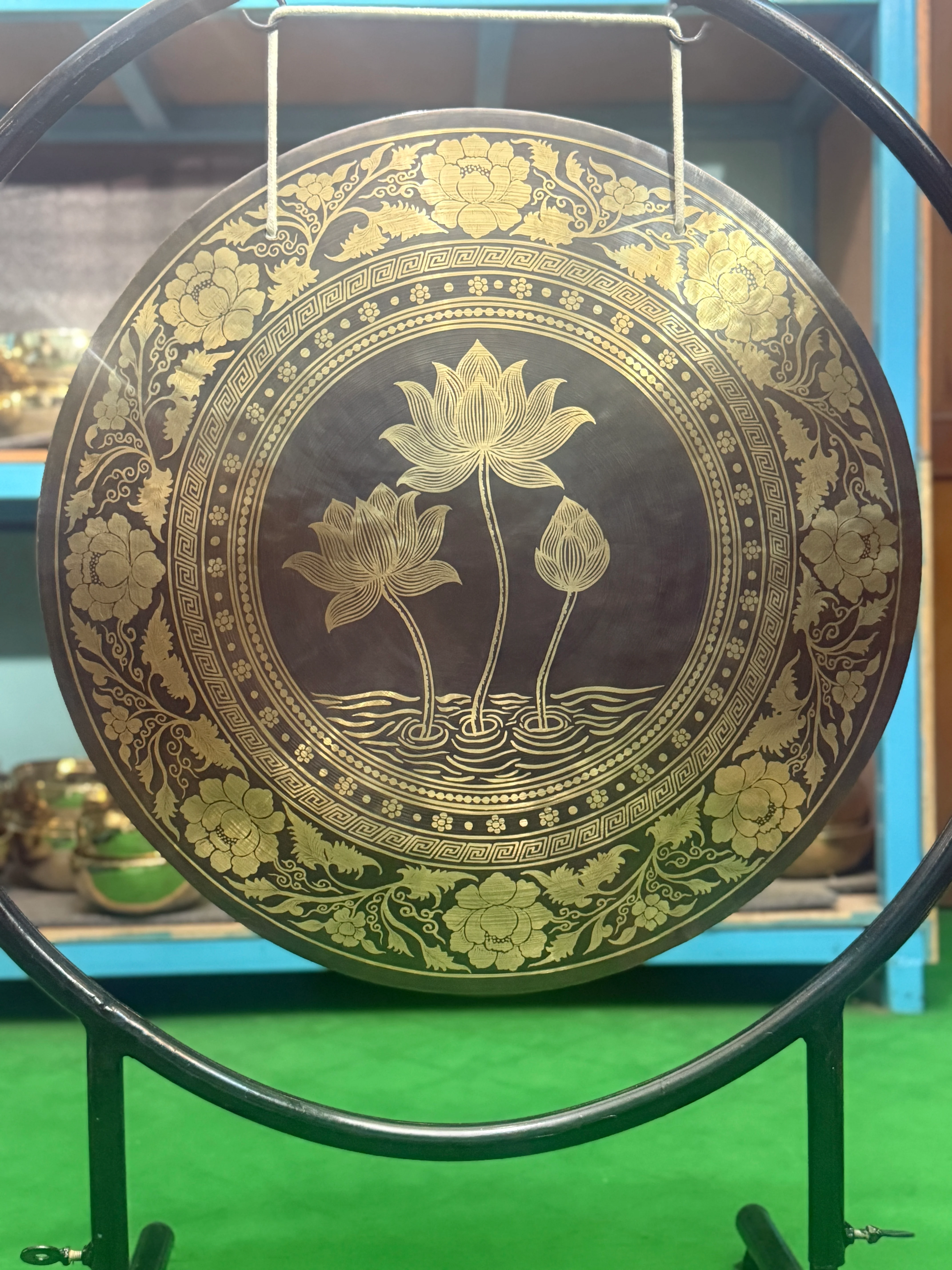 27 Inch Bronze Gong Handmade In Nepal One of One 0017 - Image 8