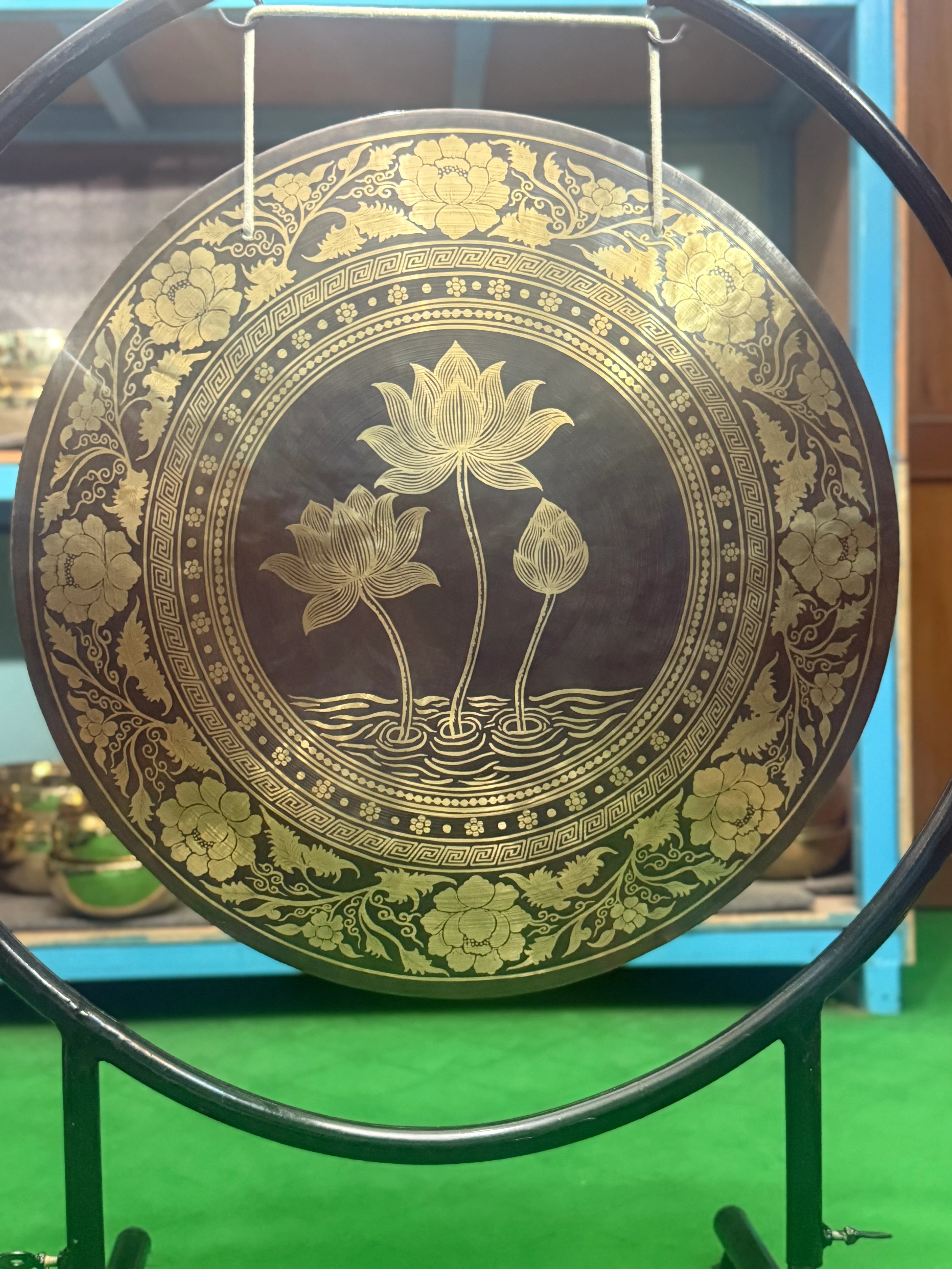 27 Inch Bronze Gong Handmade In Nepal One of One 0017 - Image 9