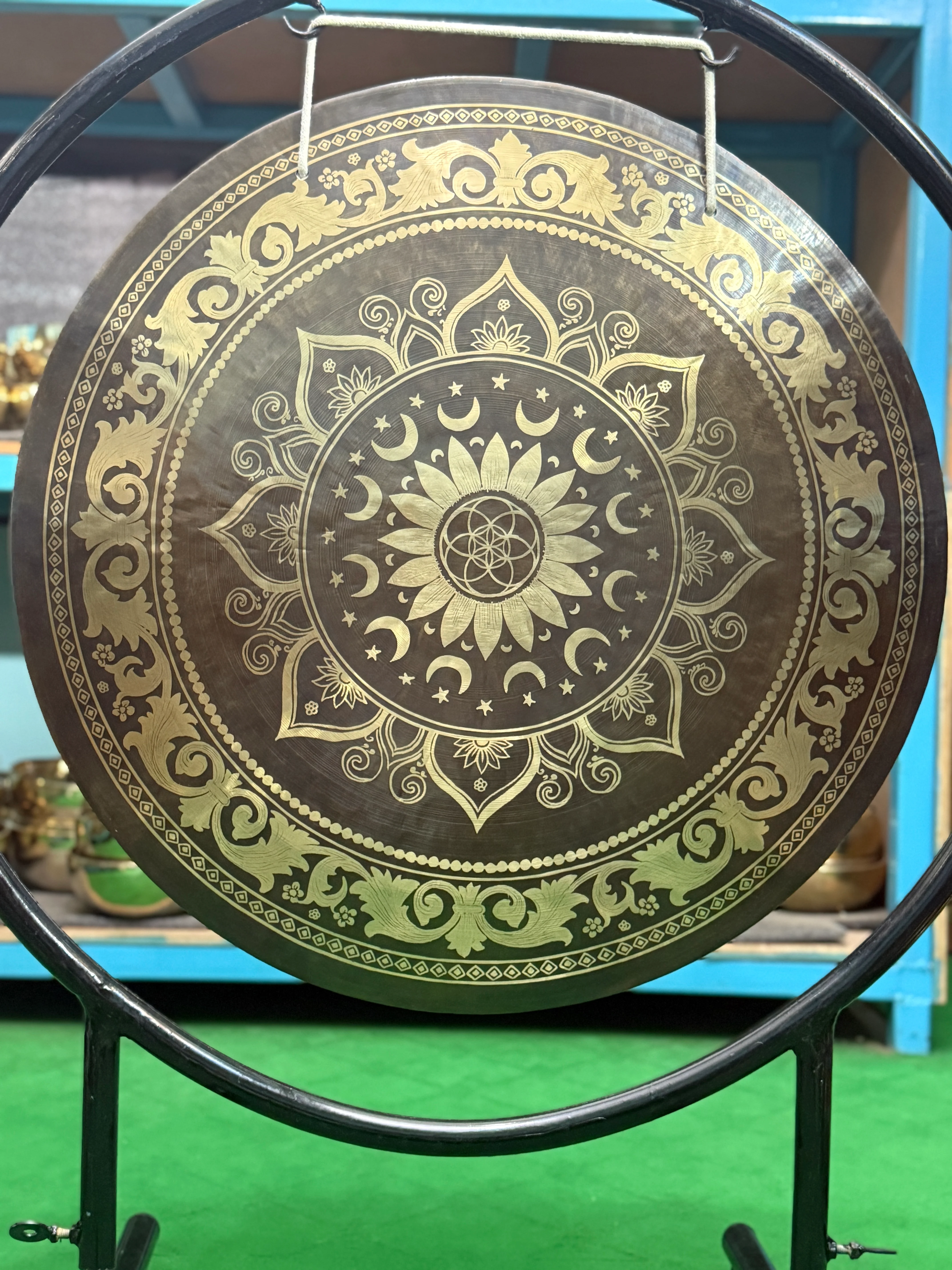 27 Inch Bronze Gong Handmade In Nepal One of One 0018 - Image 17