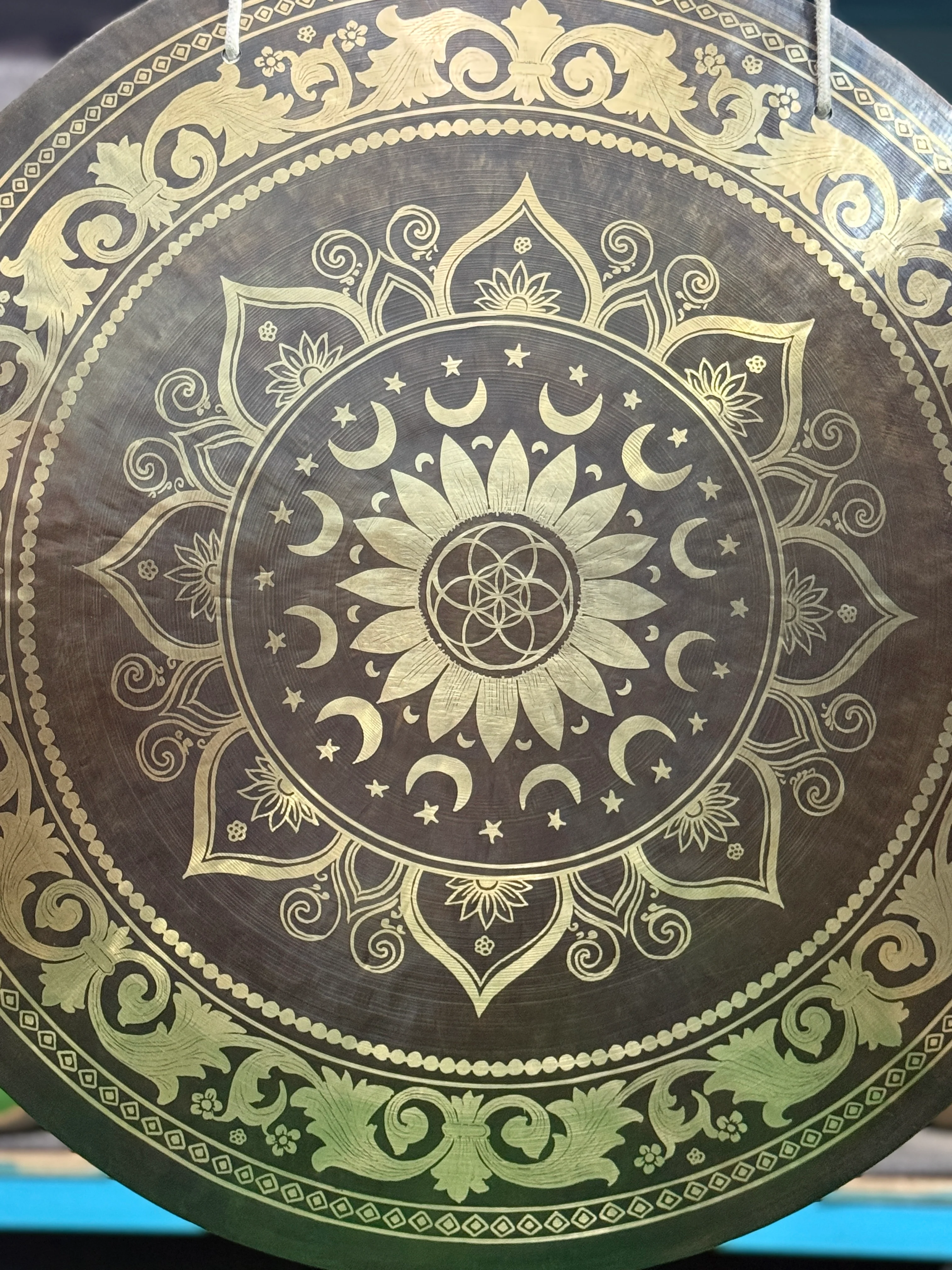 27 Inch Bronze Gong Handmade In Nepal One of One 0018 - Image 18