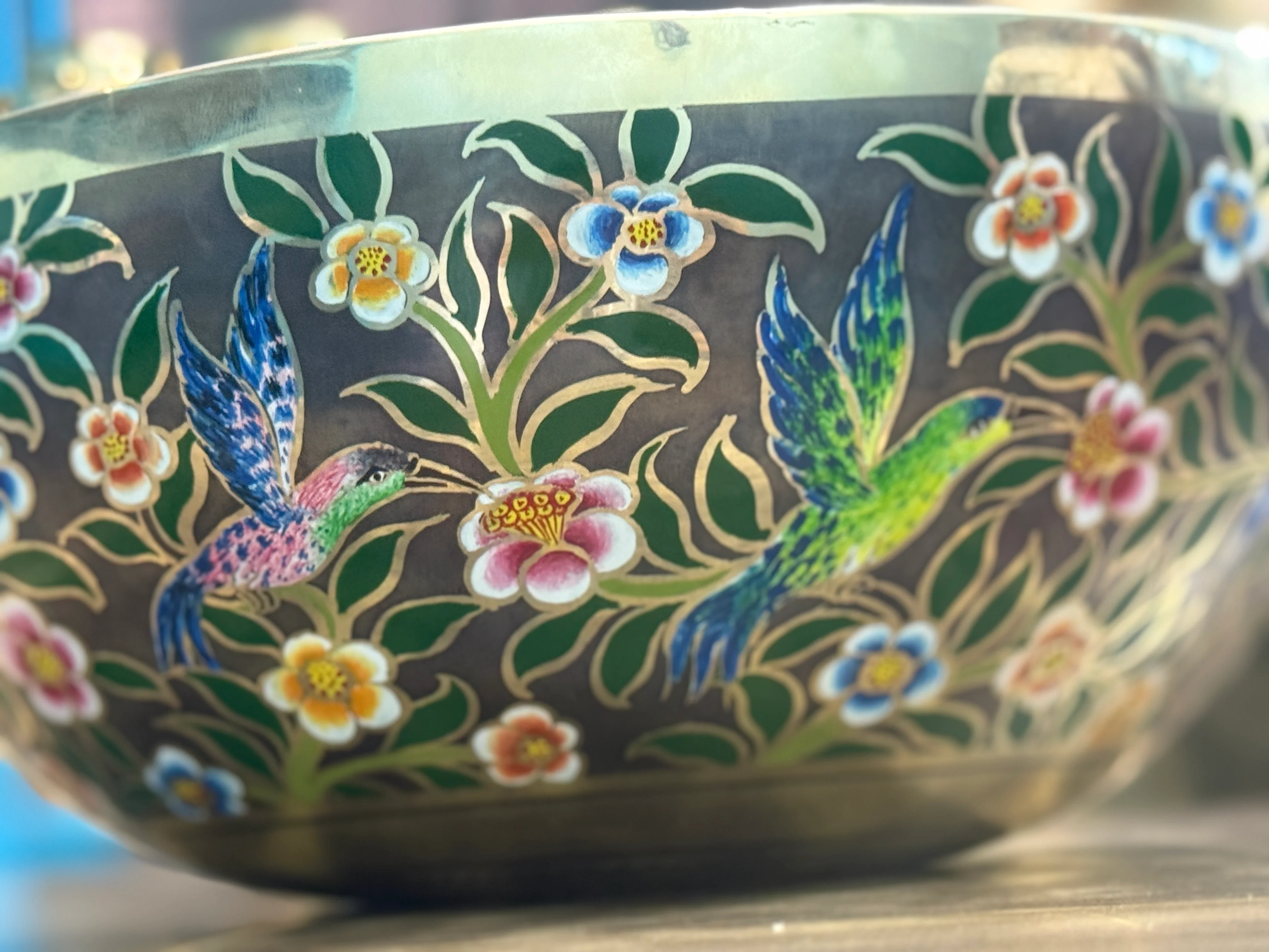 The Hummingbird's Garden. 8.5 Inch Hand-Painted Singing Bowl. Limited Edition Run - Image 32