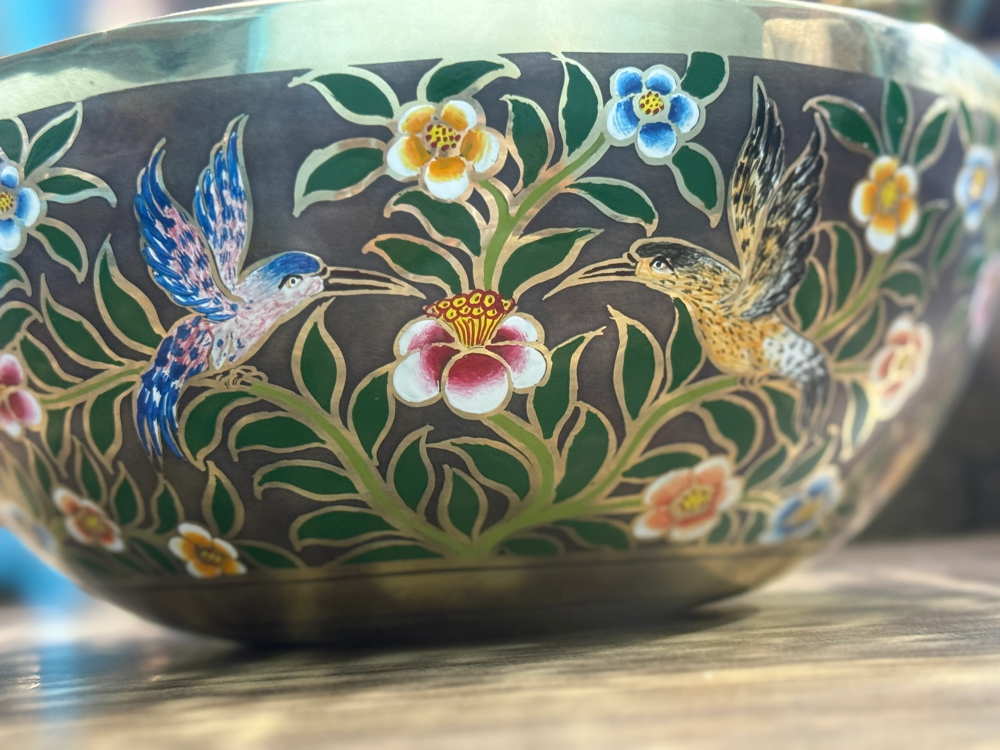 The Hummingbird's Garden. 8.5 Inch Hand-Painted Singing Bowl. Limited Edition Run - Image 33