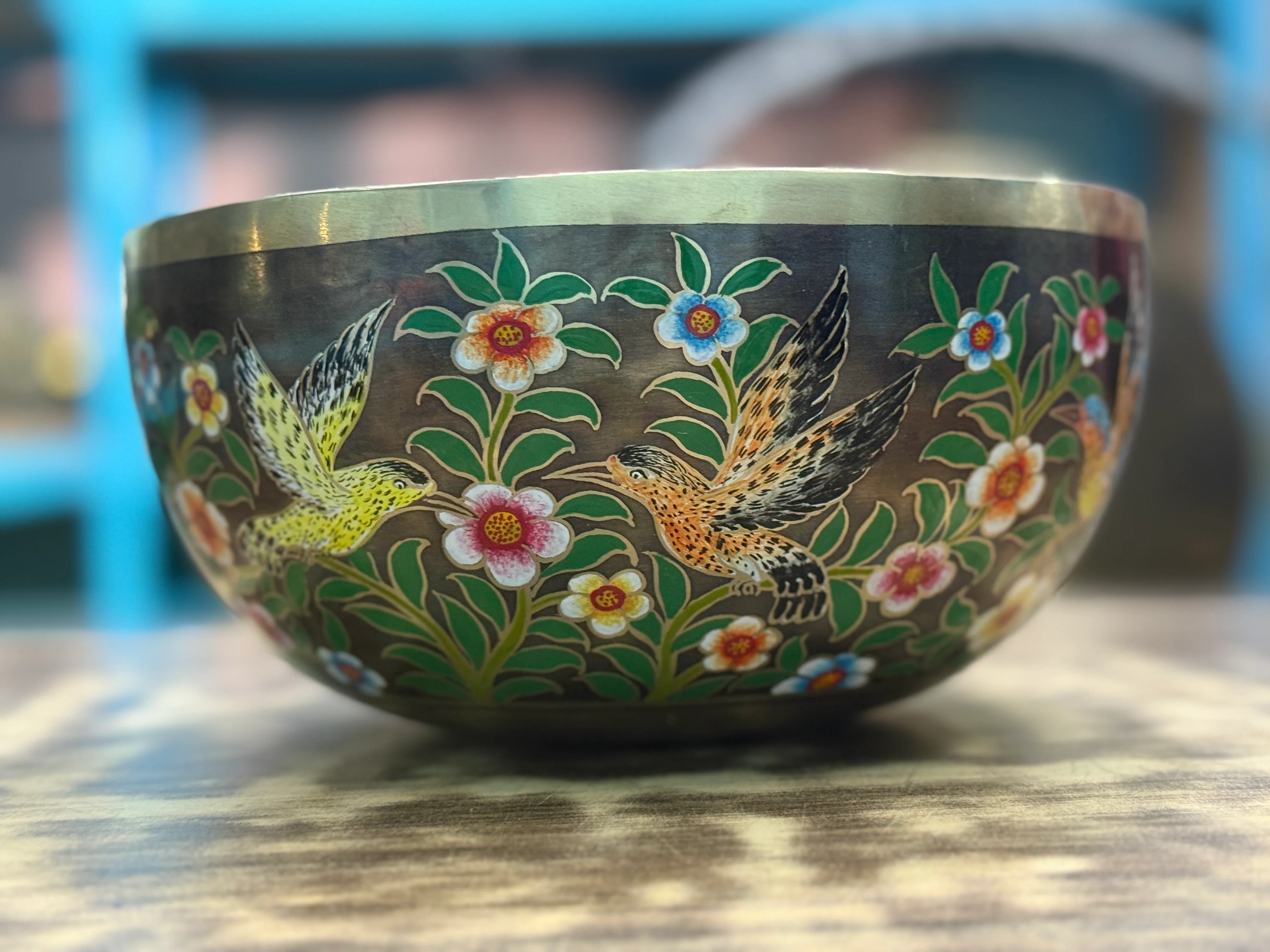 The Hummingbird's Garden. 8.5 Inch Hand-Painted Singing Bowl. Limited Edition Run - Image 48