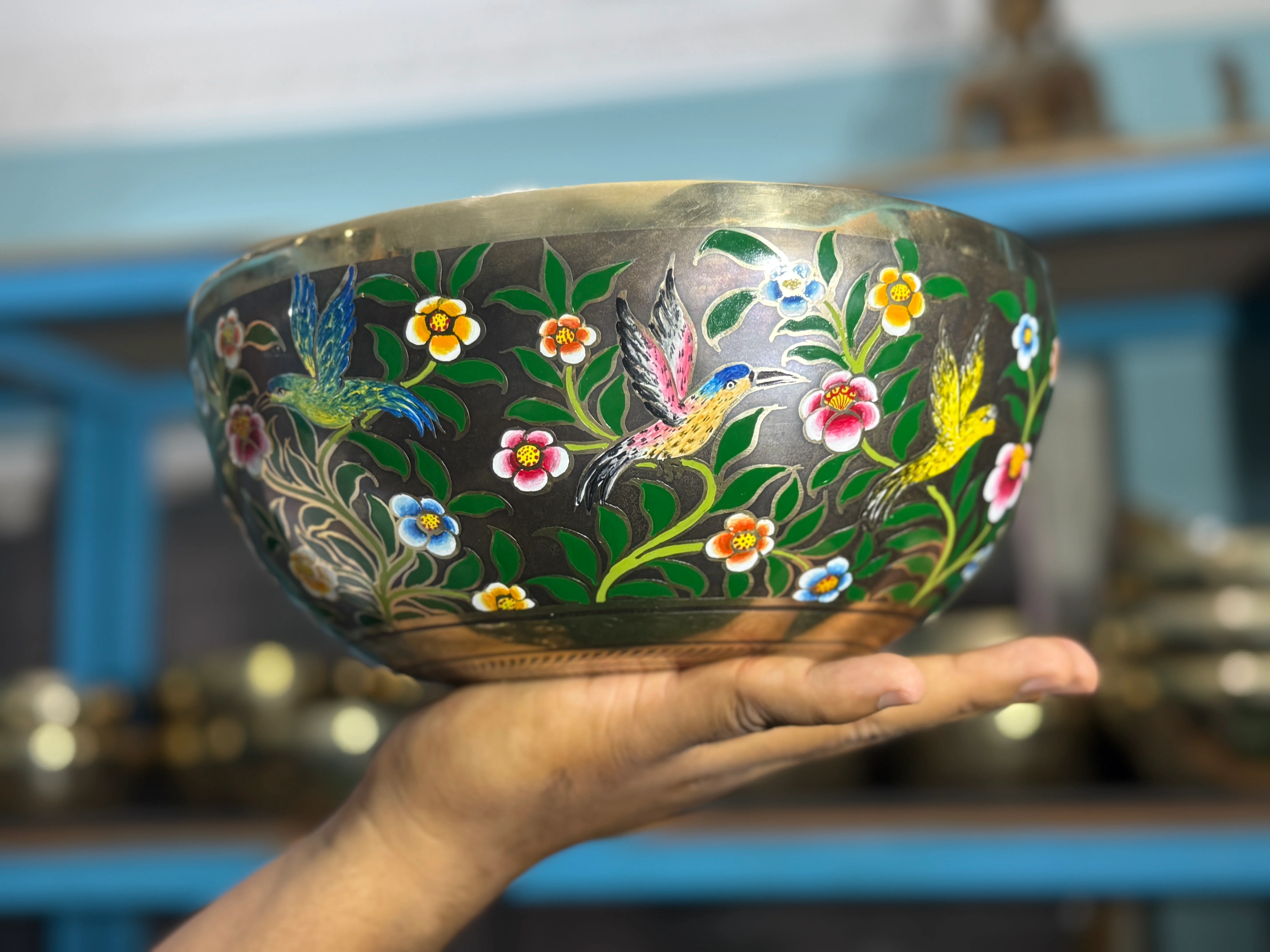The Hummingbird's Garden. 8.5 Inch Hand-Painted Singing Bowl. Limited Edition Run - Image 8