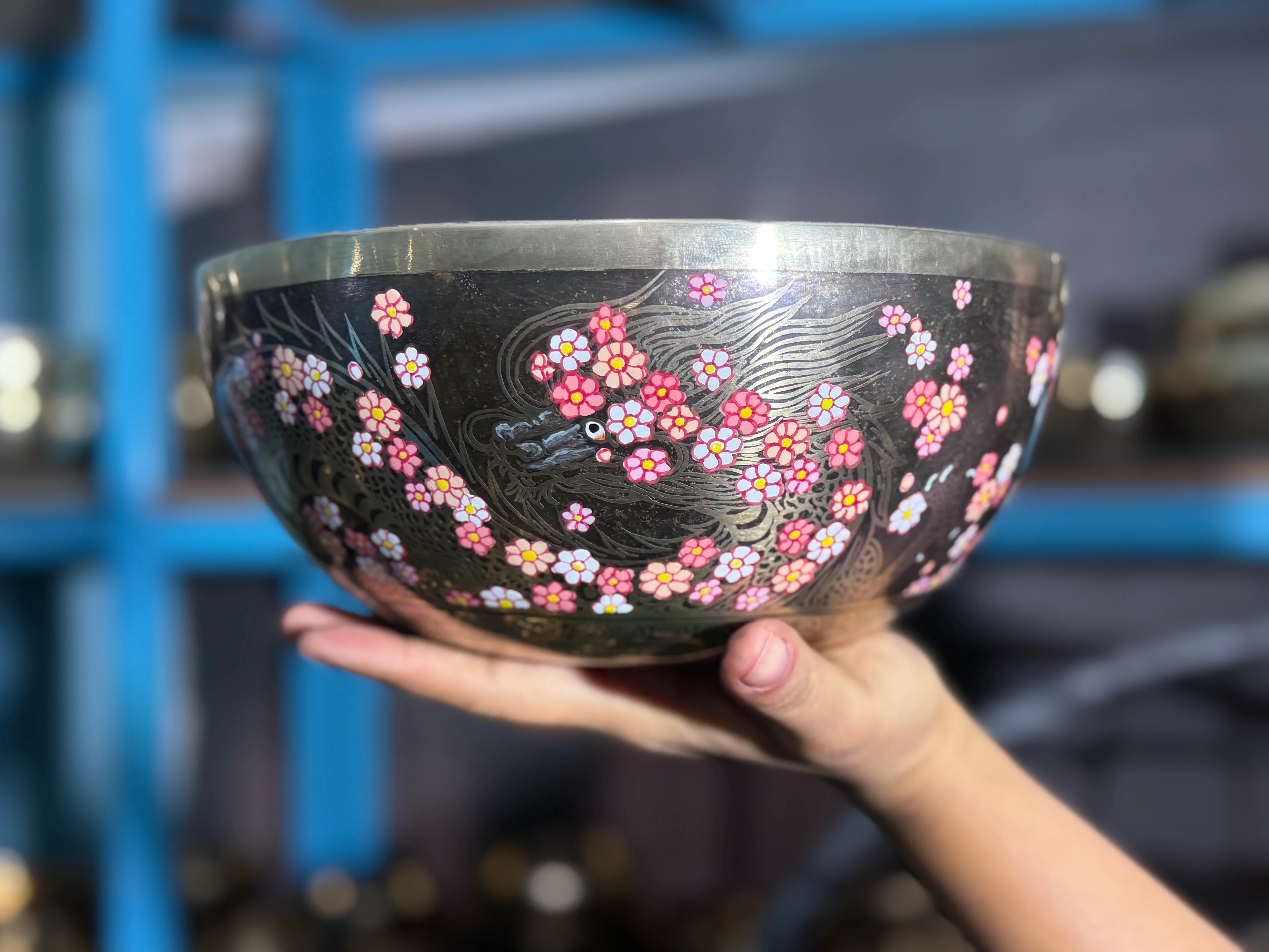 Second Song Collection: The Flower Dragon. 9 Inch Hand-Painted Singing Bowl. - Image 20