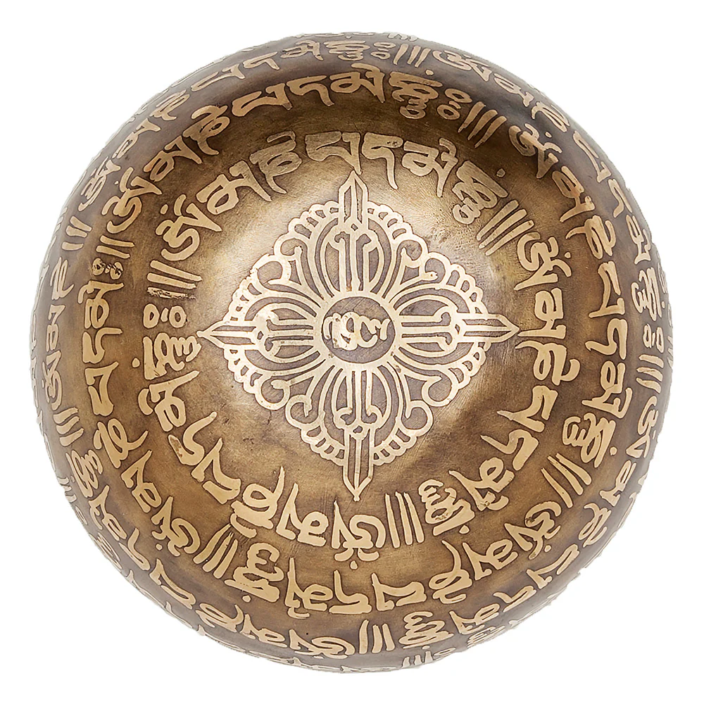 The Purity Bowl: 6 inch | Handmade Bronze Singing Bowl From Nepal "Om Mani Padme Hum" Design - Image 8