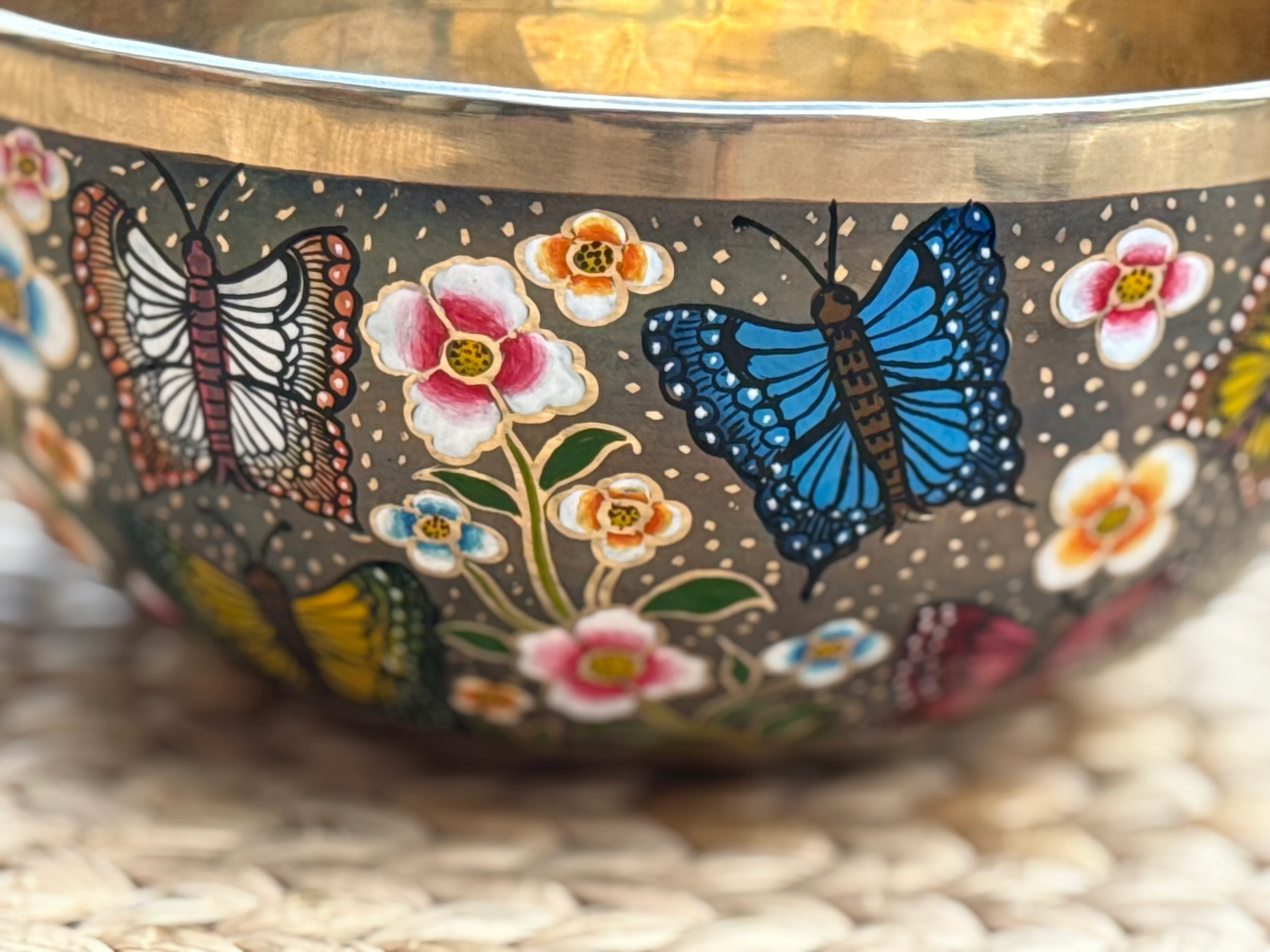 The Butterfly I 8.5 Inch Hand-Painted Singing Bowl. Limited Edition Spring 2026 Run - Image 8