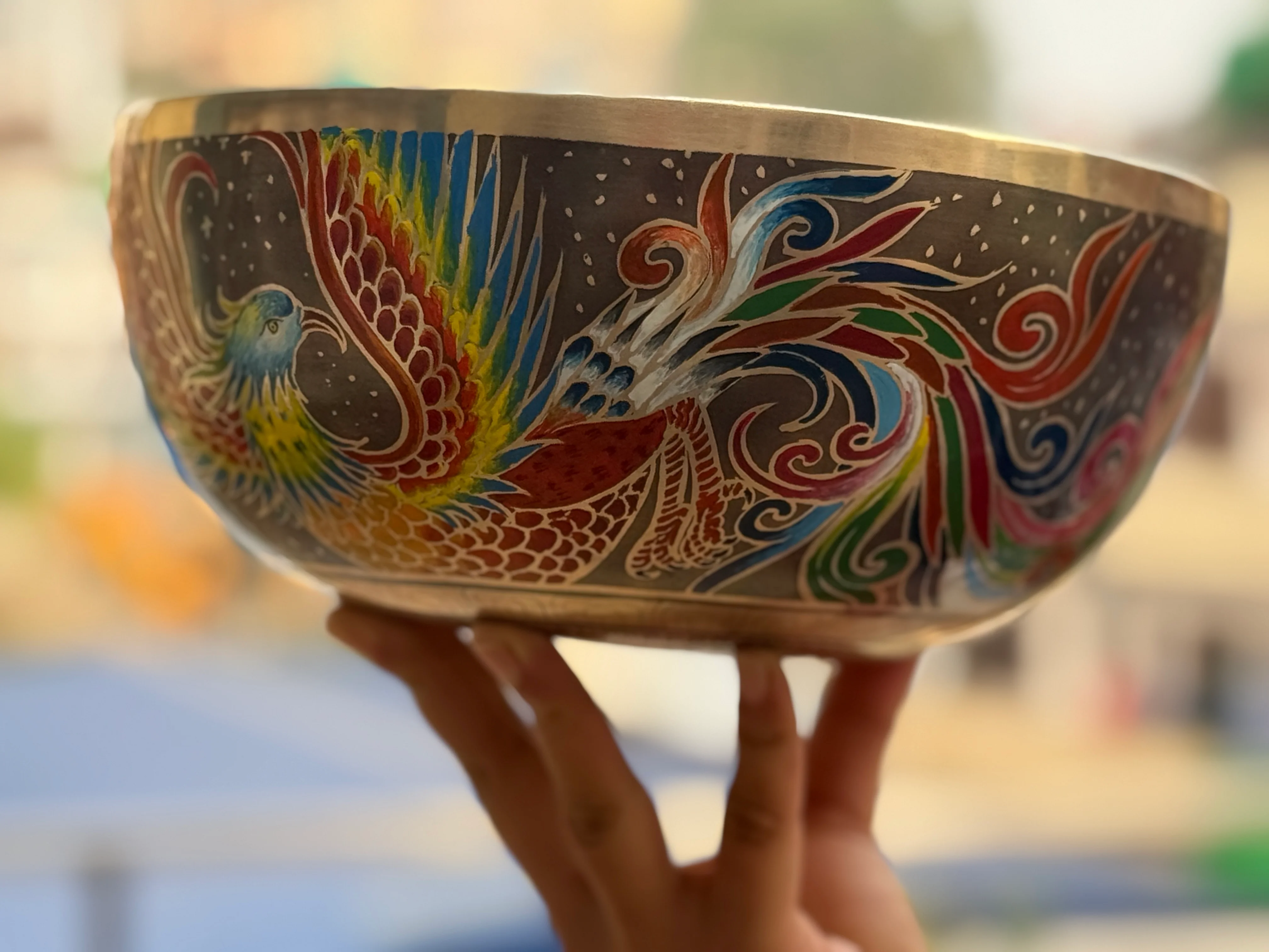 The Dancing Water Bowl I 9 Inch Hand-Painted Singing Bowl I Limited Edition Run. - Image 25