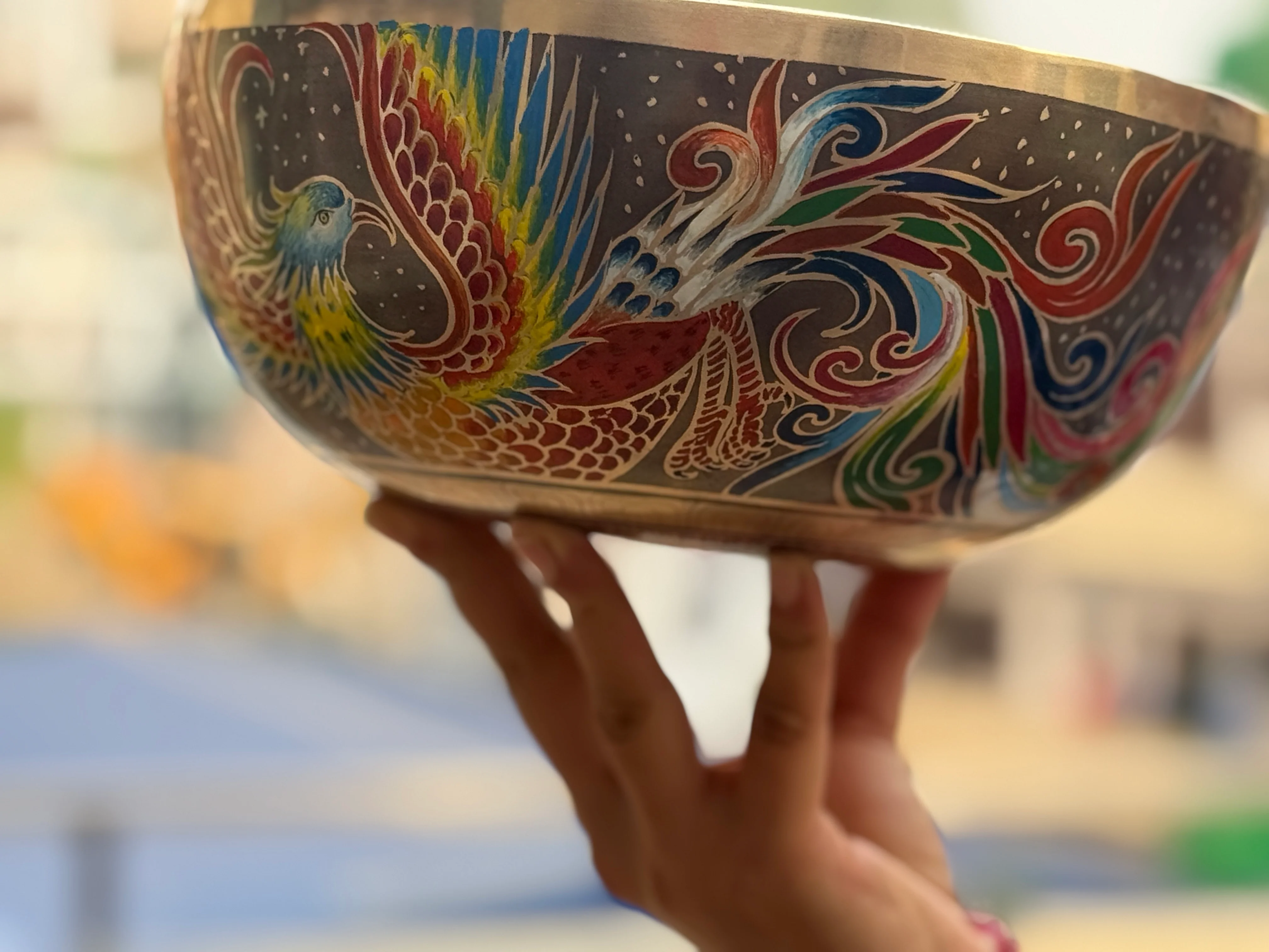 The Dancing Water Bowl I 9 Inch Hand-Painted Singing Bowl I Limited Edition Run. - Image 26