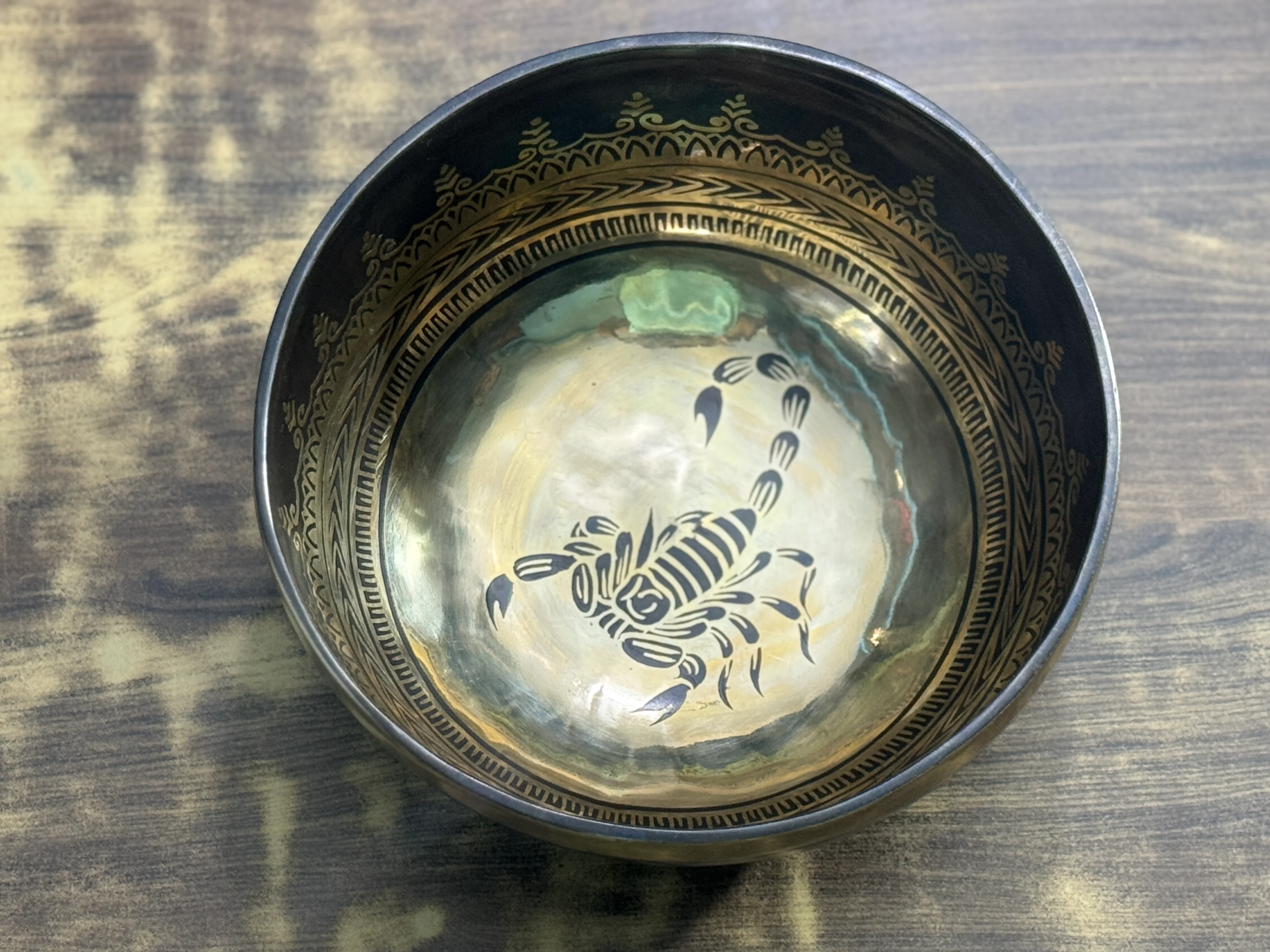 The Scorpio Singing Bowl - 9 inch Large | Handmade In Nepal - Image 25