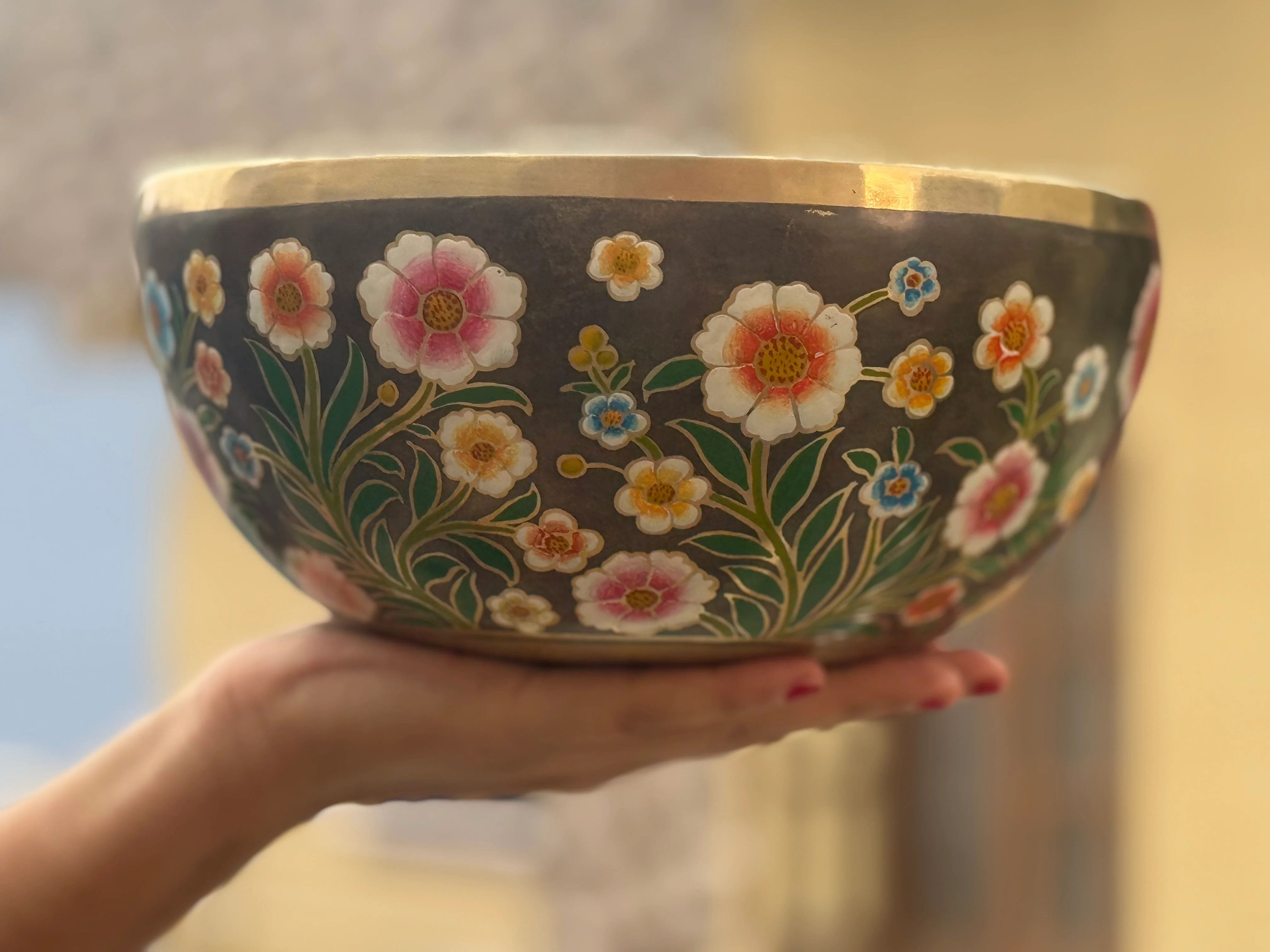 The Meadow Bowl I  9 Inch Hand-Painted Singing Bowl. Limited Edition Run - Image 3