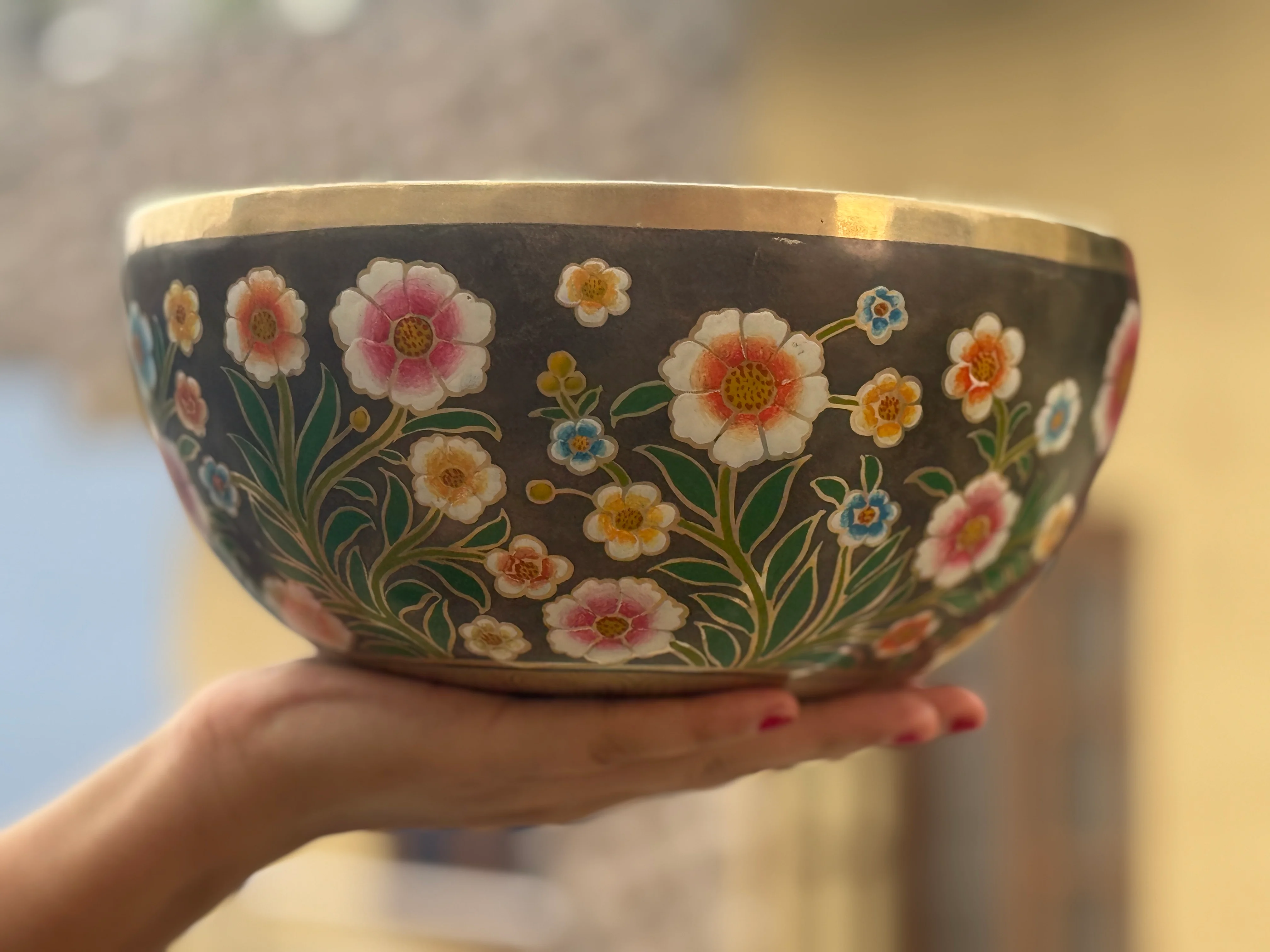 The Meadow Bowl I  9 Inch Hand-Painted Singing Bowl. Limited Edition Run - Image 4