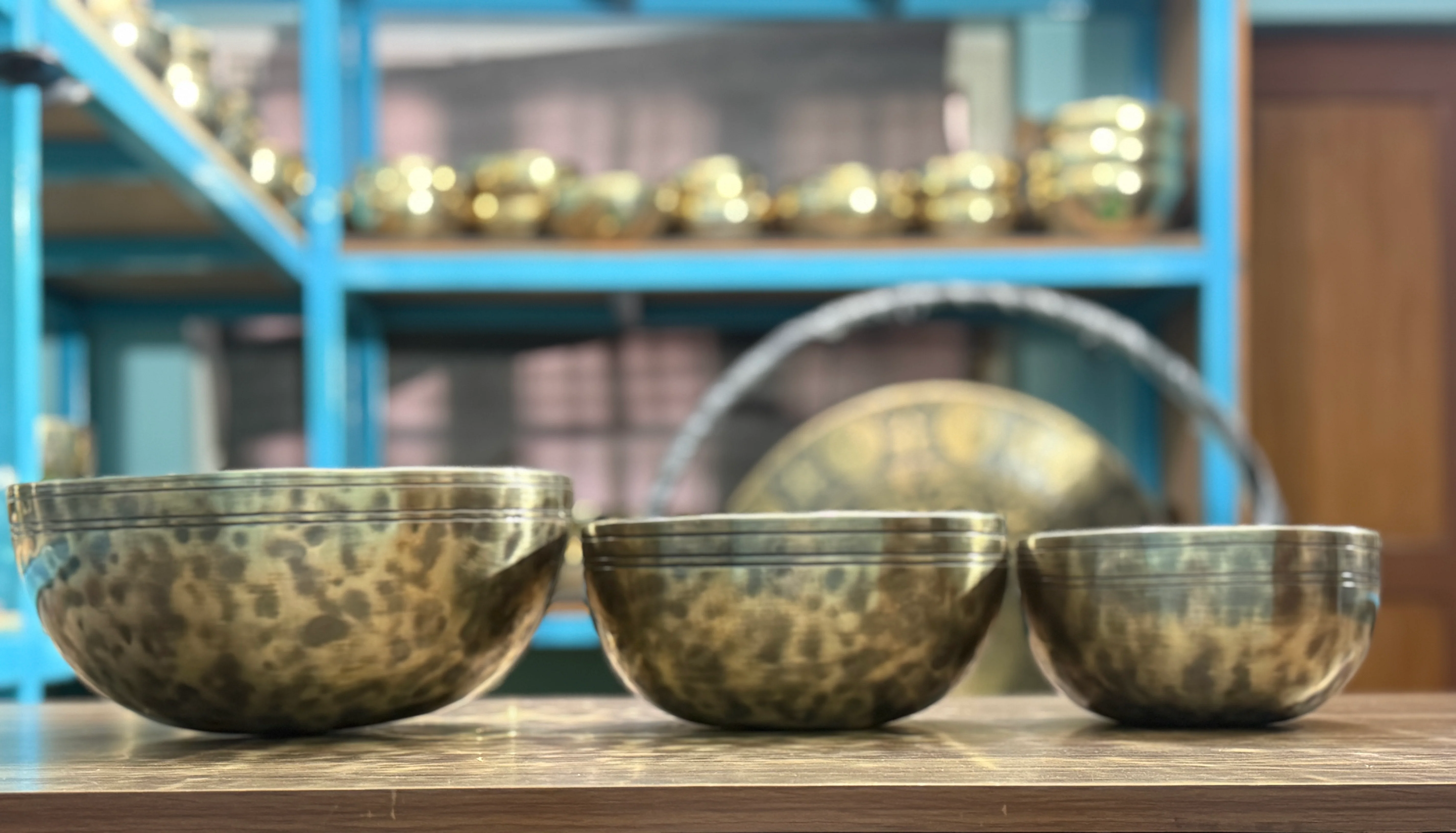 The Ohm Deep Rim Bronze Trio: 12in, 8.5in, 6in Extra Thick Rim Three Bowl Set - Image 15