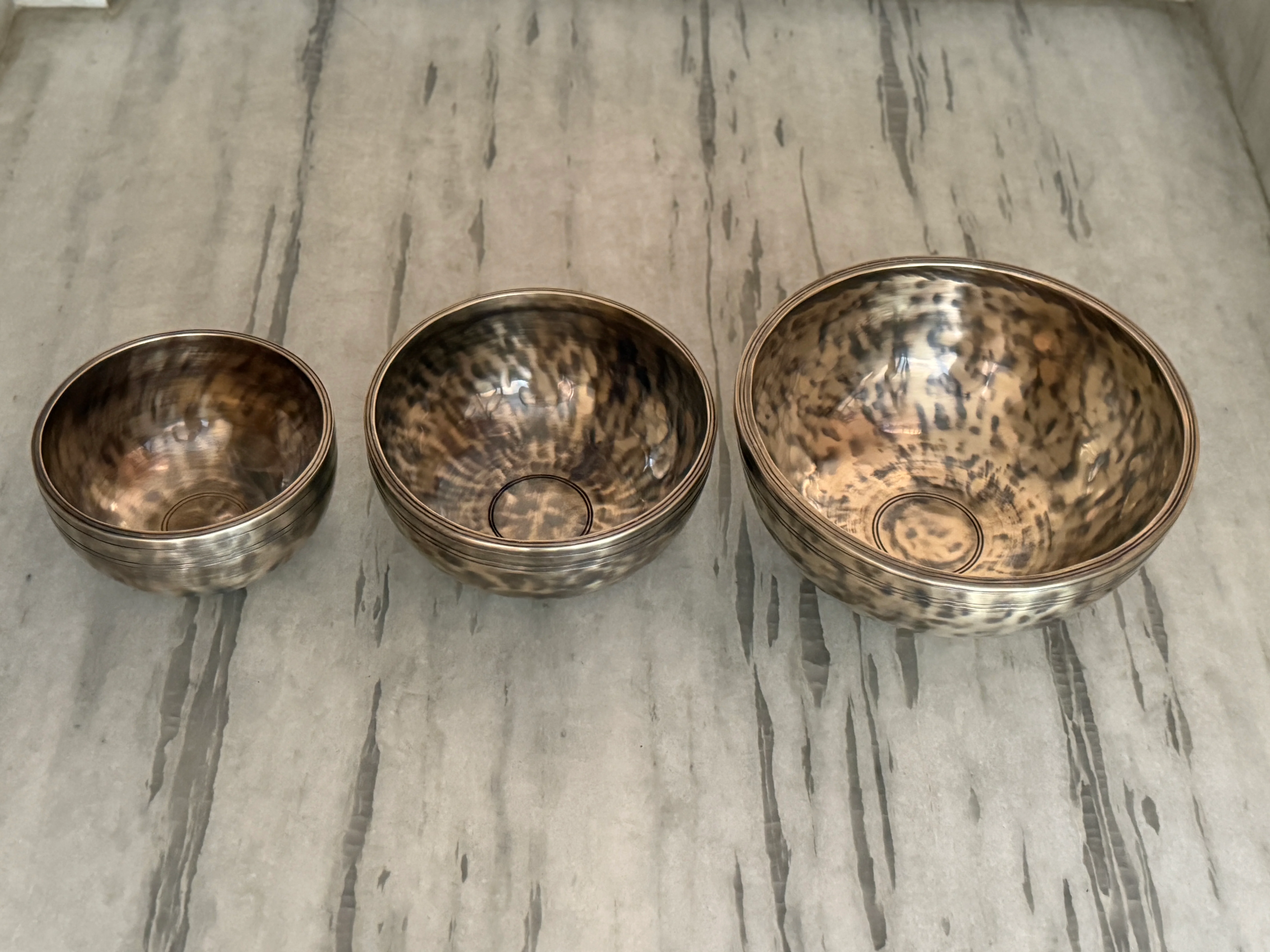 The Ohm Deep Rim Bronze Trio: 12in, 8.5in, 6in Extra Thick Rim Three Bowl Set - Image 21
