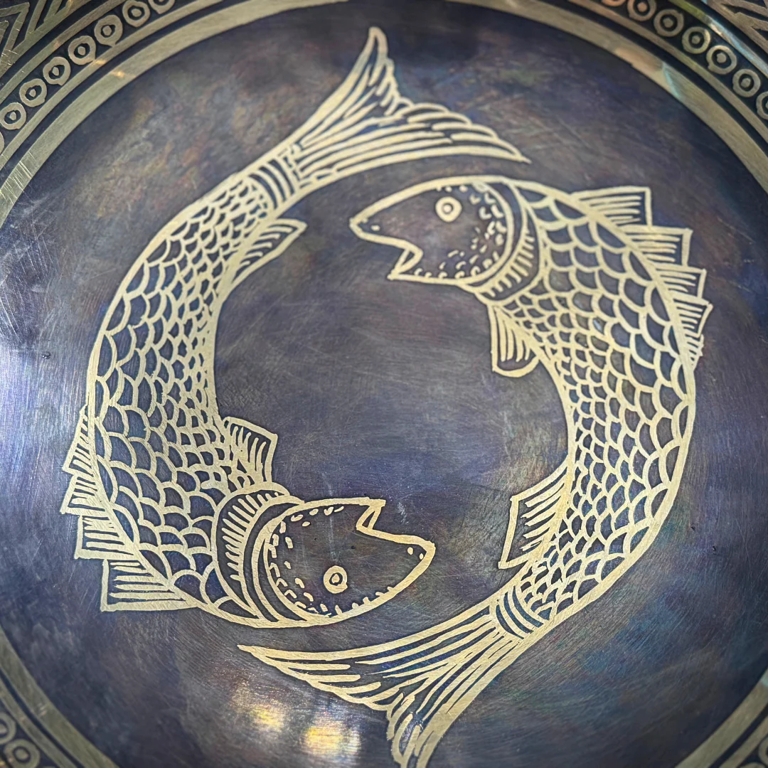 The Pisces Singing Bowl - 9 inch Large | Handmade In Nepal - Image 5
