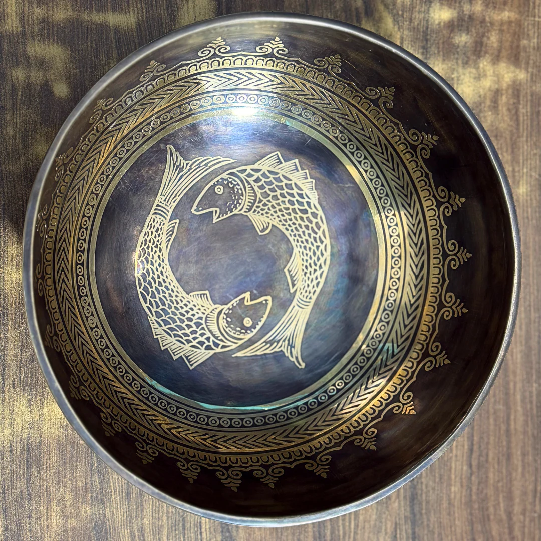 The Pisces Singing Bowl - 9 inch Large | Handmade In Nepal - Image 6